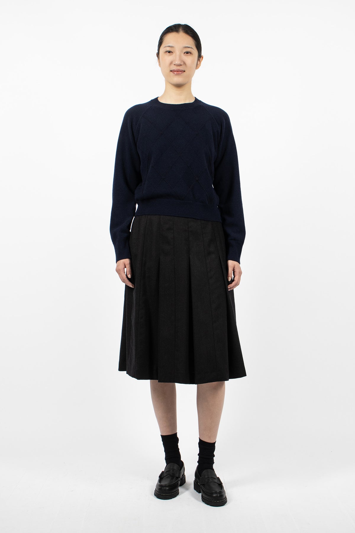 Textured Argyle Jumper Navy