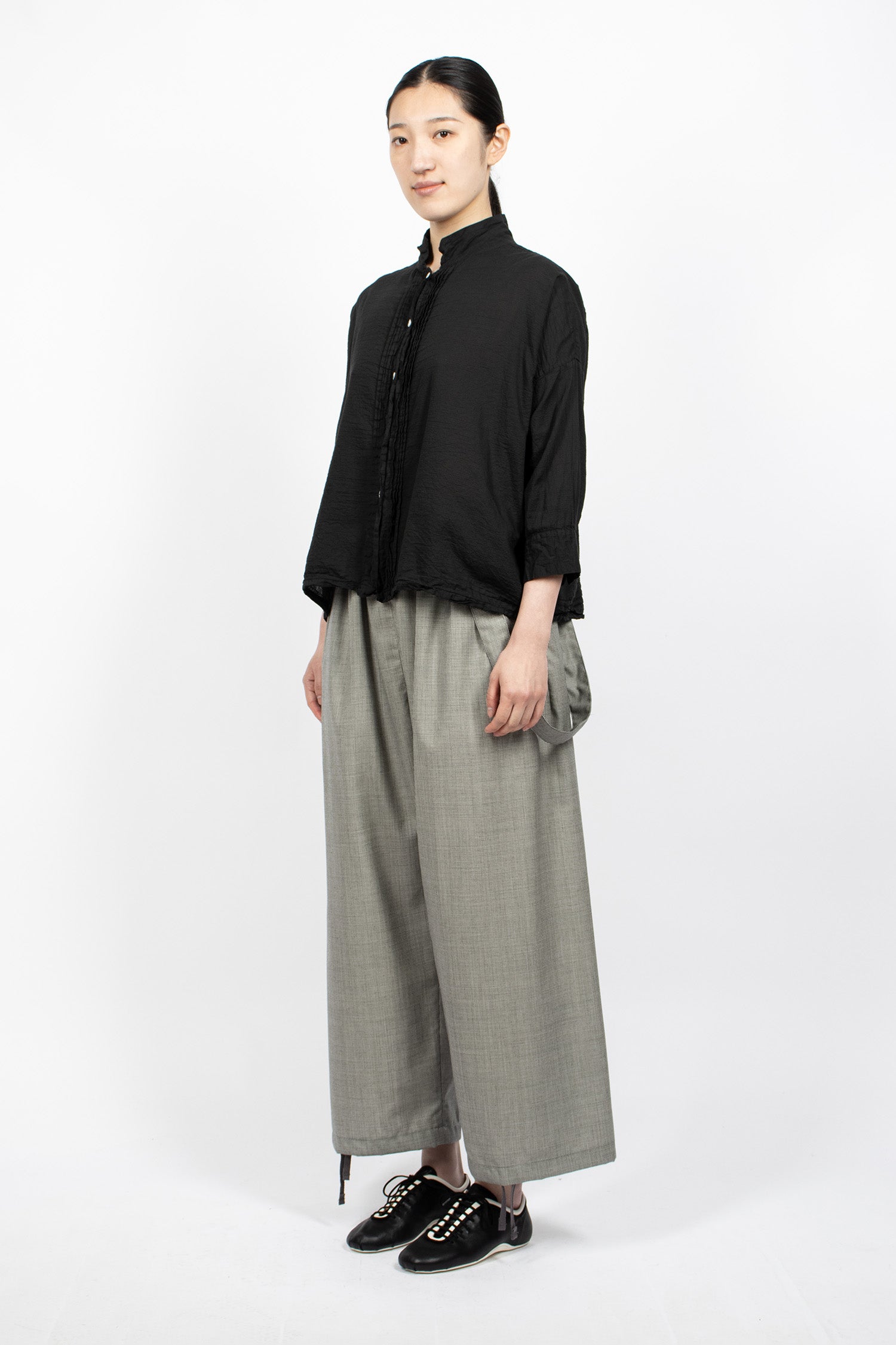 Balloon Pants Grey Micro Houndstooth