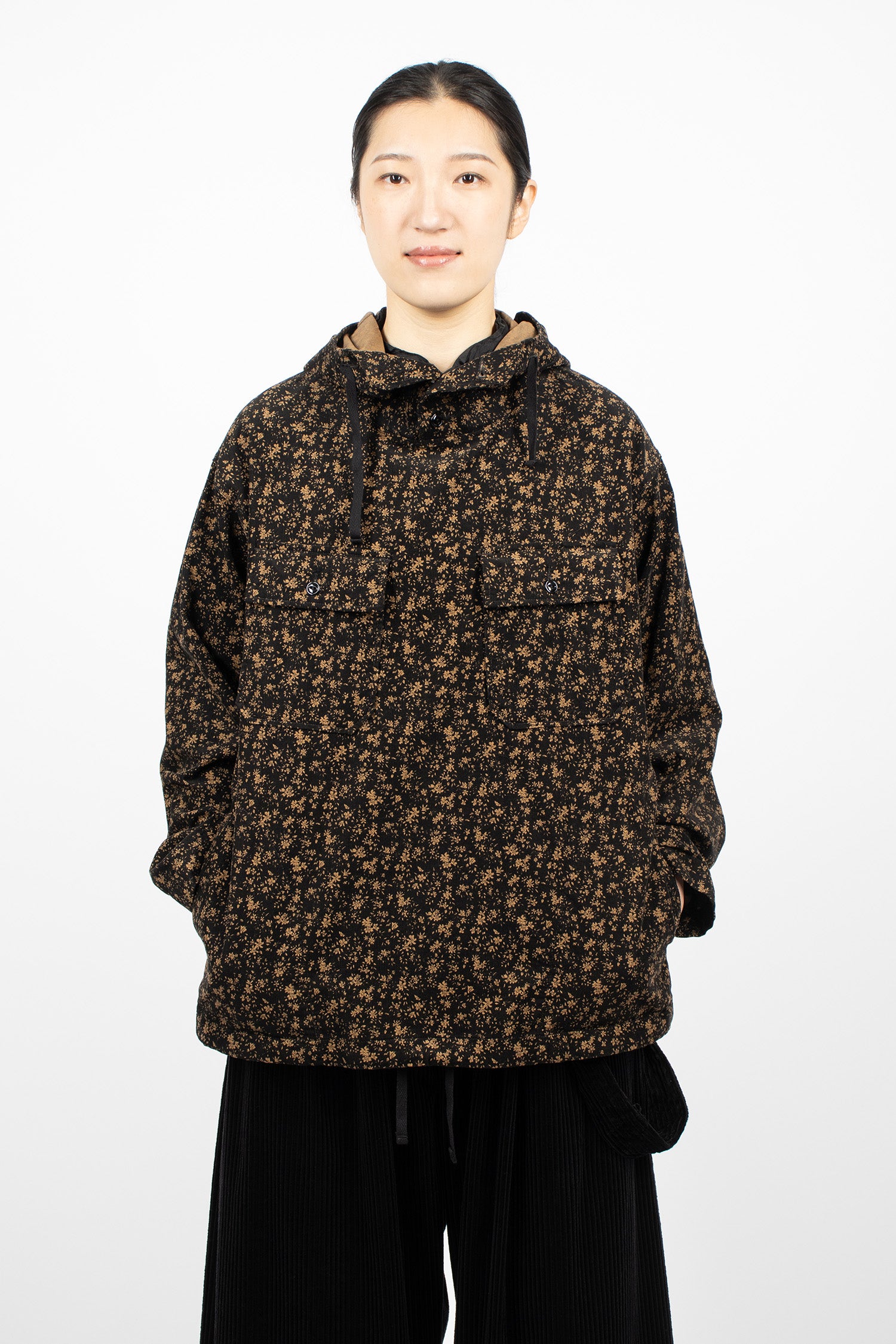 Hooded Cagoule Shirt Black/Small Floral