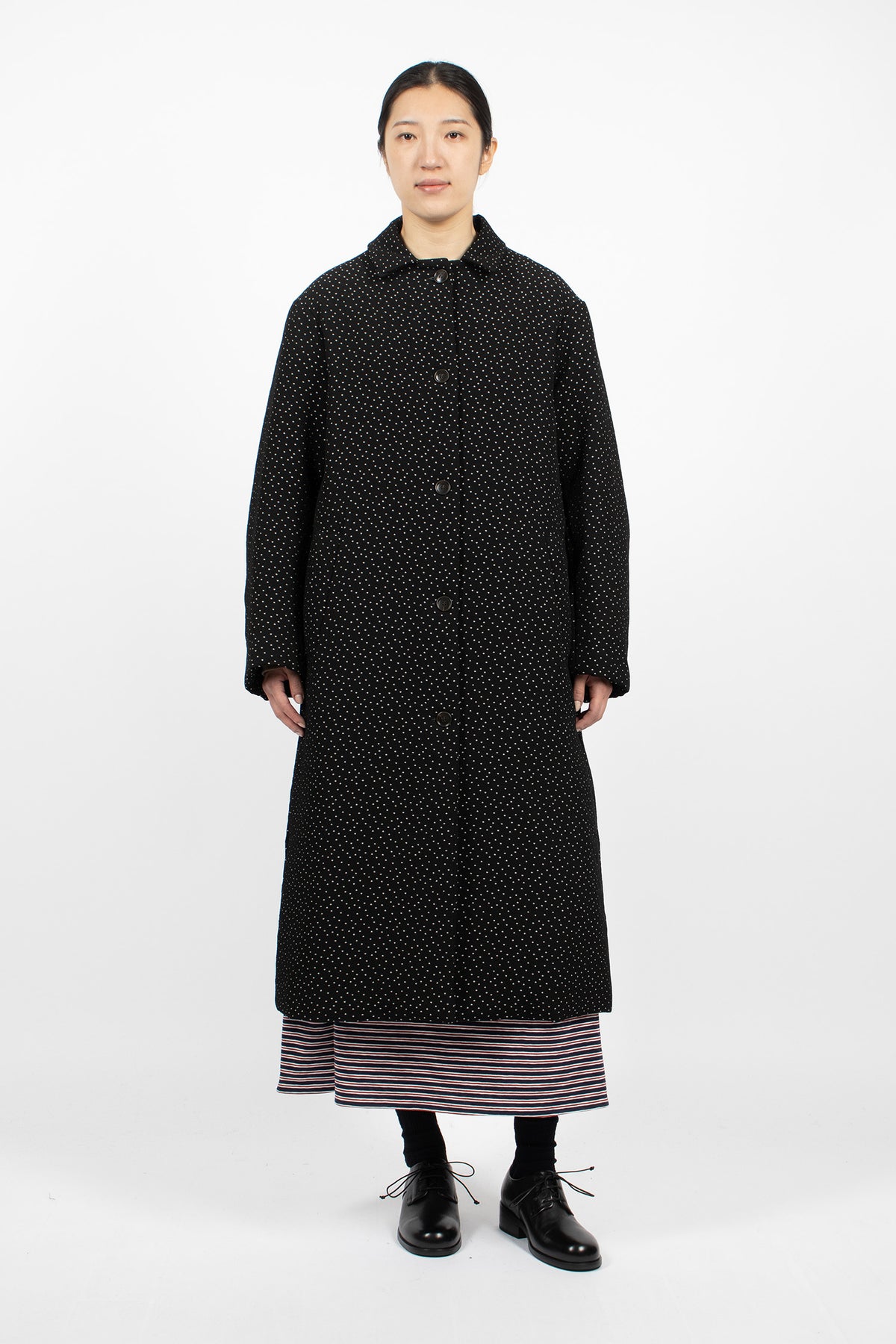 Tokio Puffer Coat Black Dot
