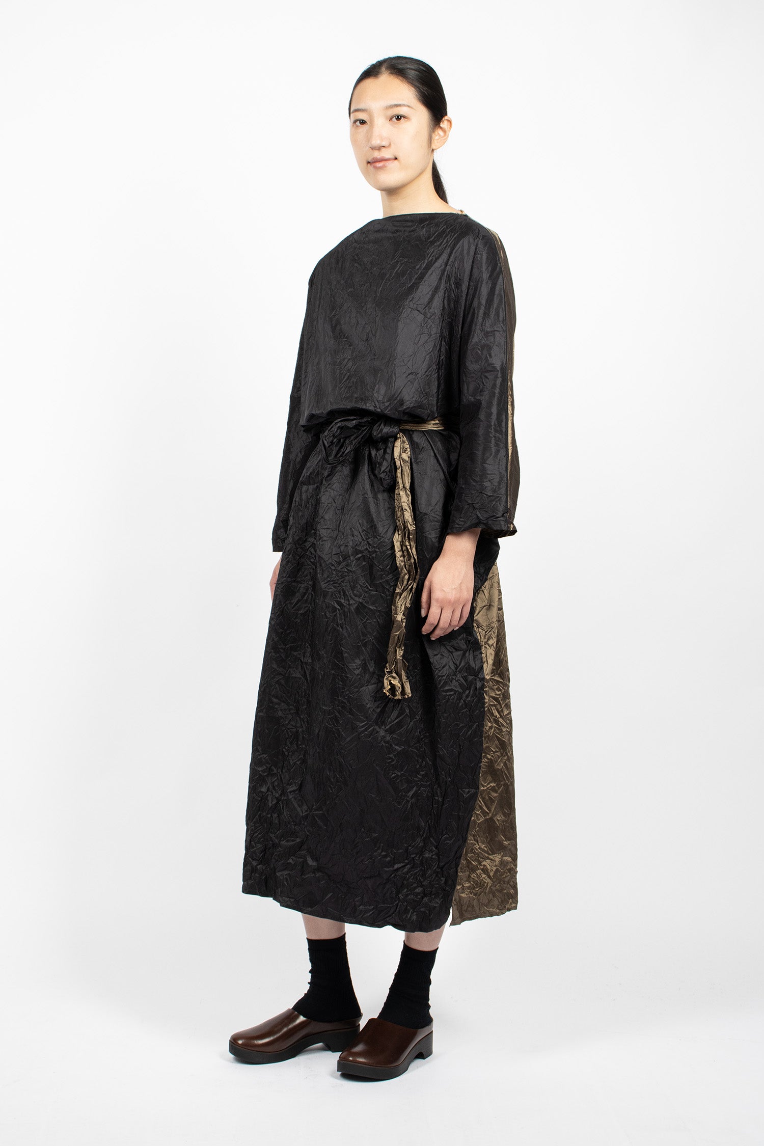 Lunedi Washed Dress Black/Bronze