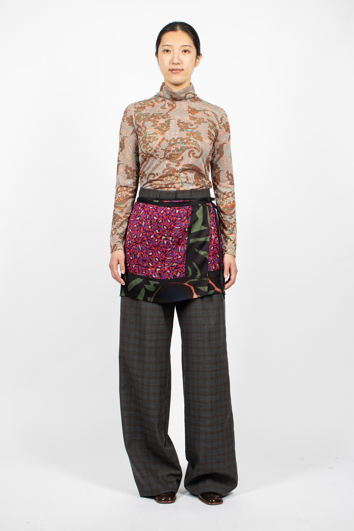 Printed Wrap Skirt Dessin A 1