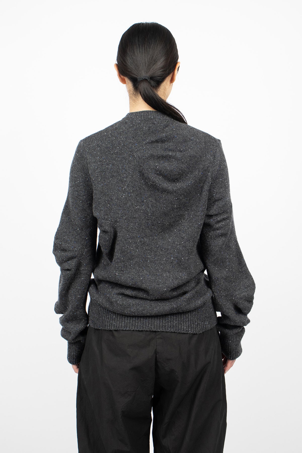 Gathered Cardigan Charcoal Grey