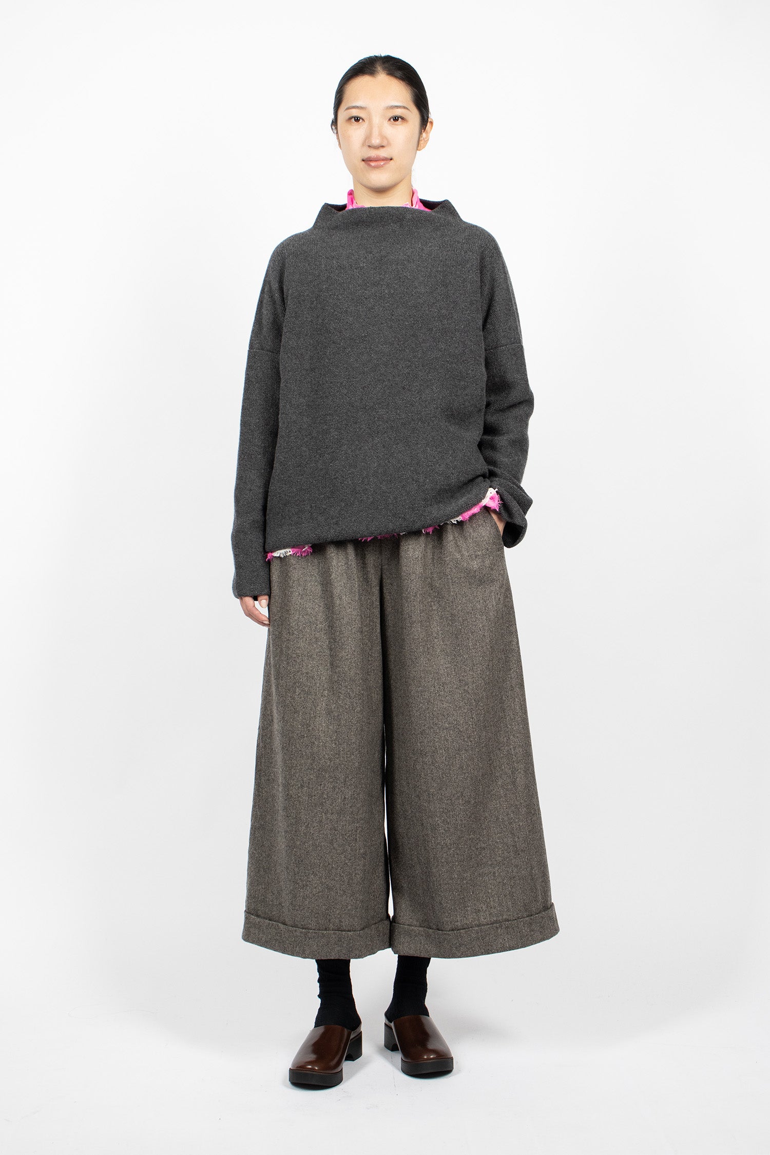 Lupetto Knit High Neck Sweater Anthracite