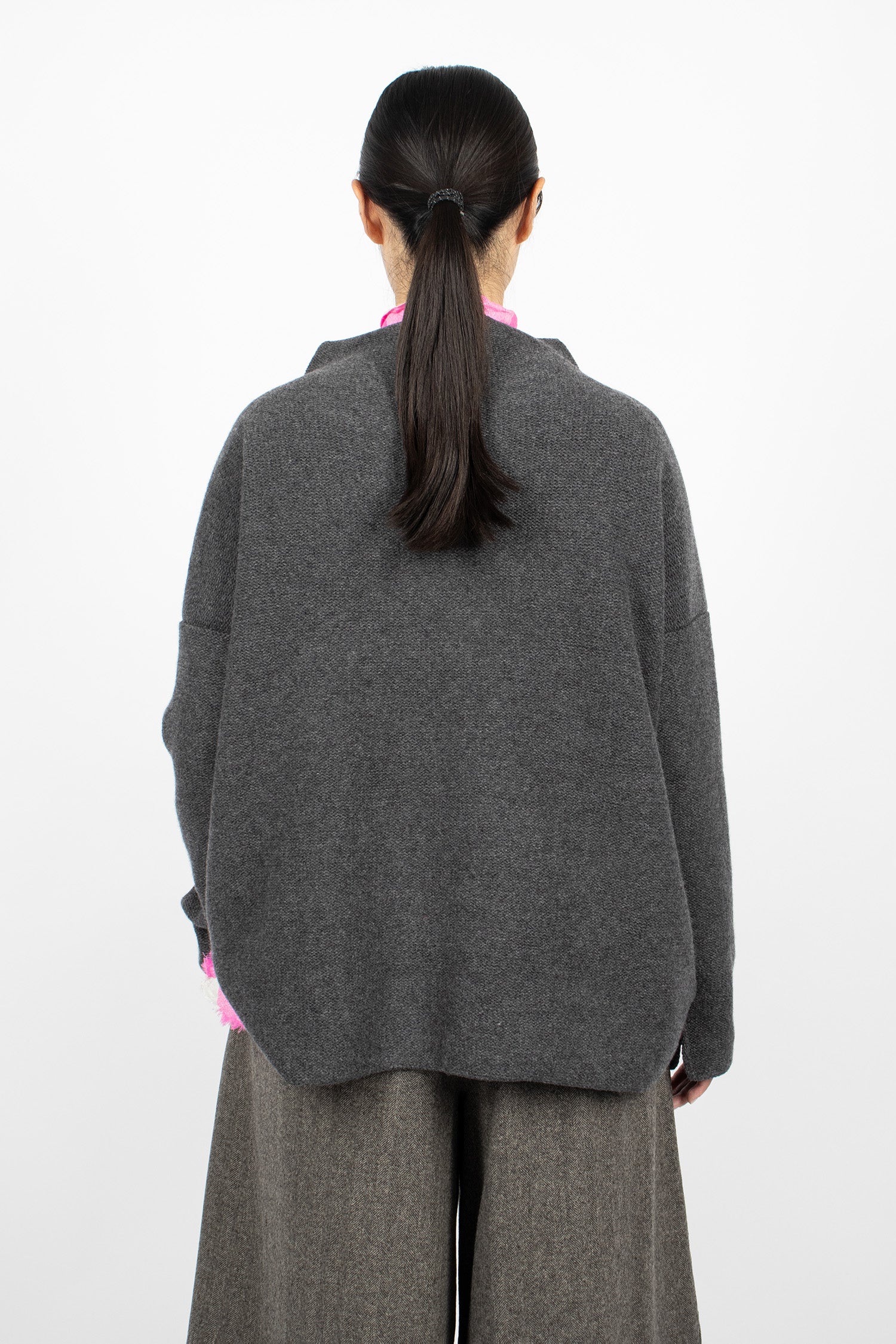 Lupetto Knit High Neck Sweater Anthracite