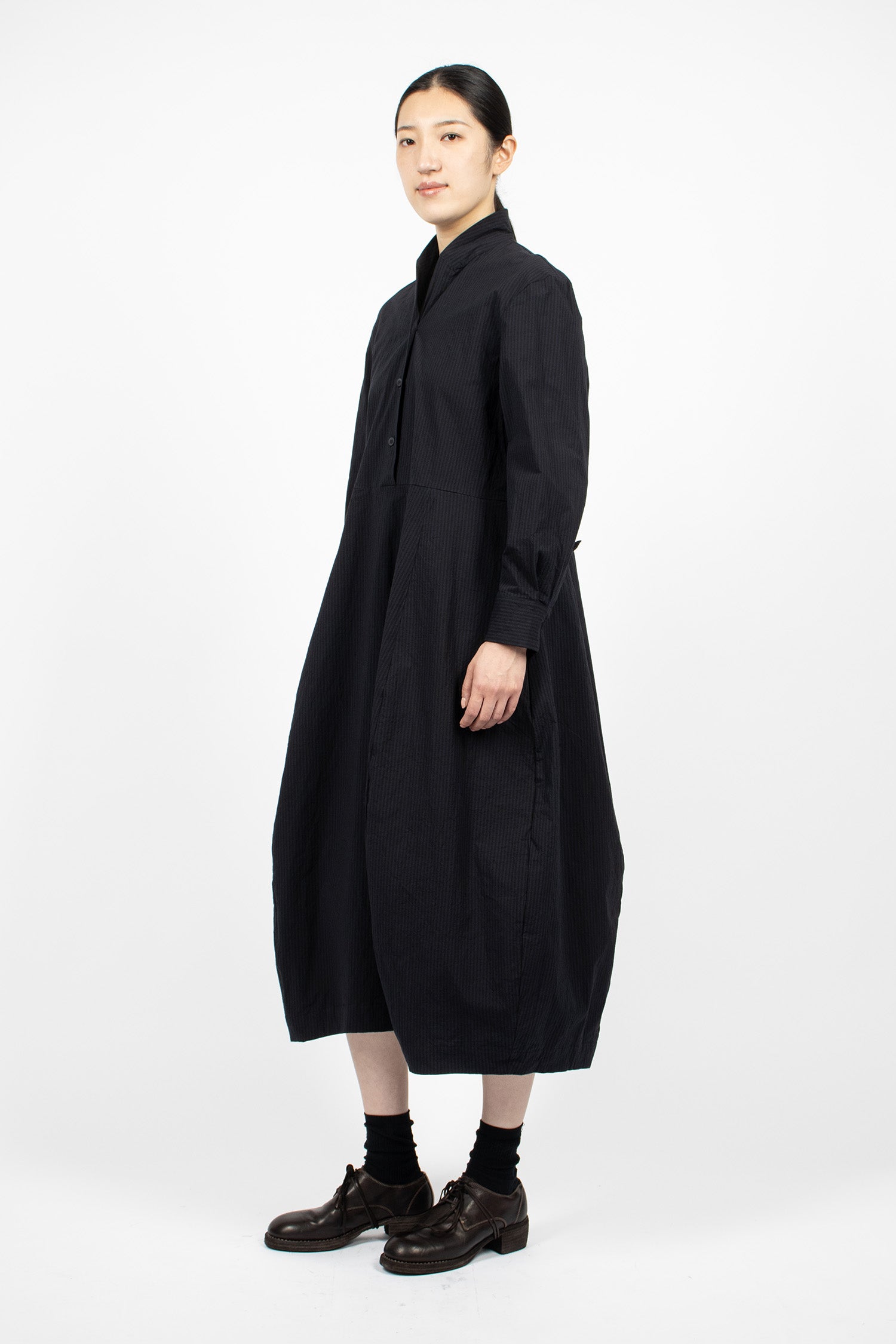 Letty Dress Black Navy Stripe