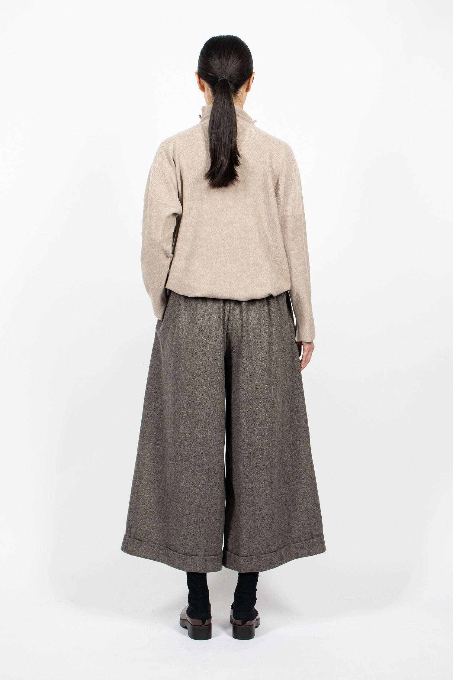 Wide Pyjama Trousers Mix Brown
