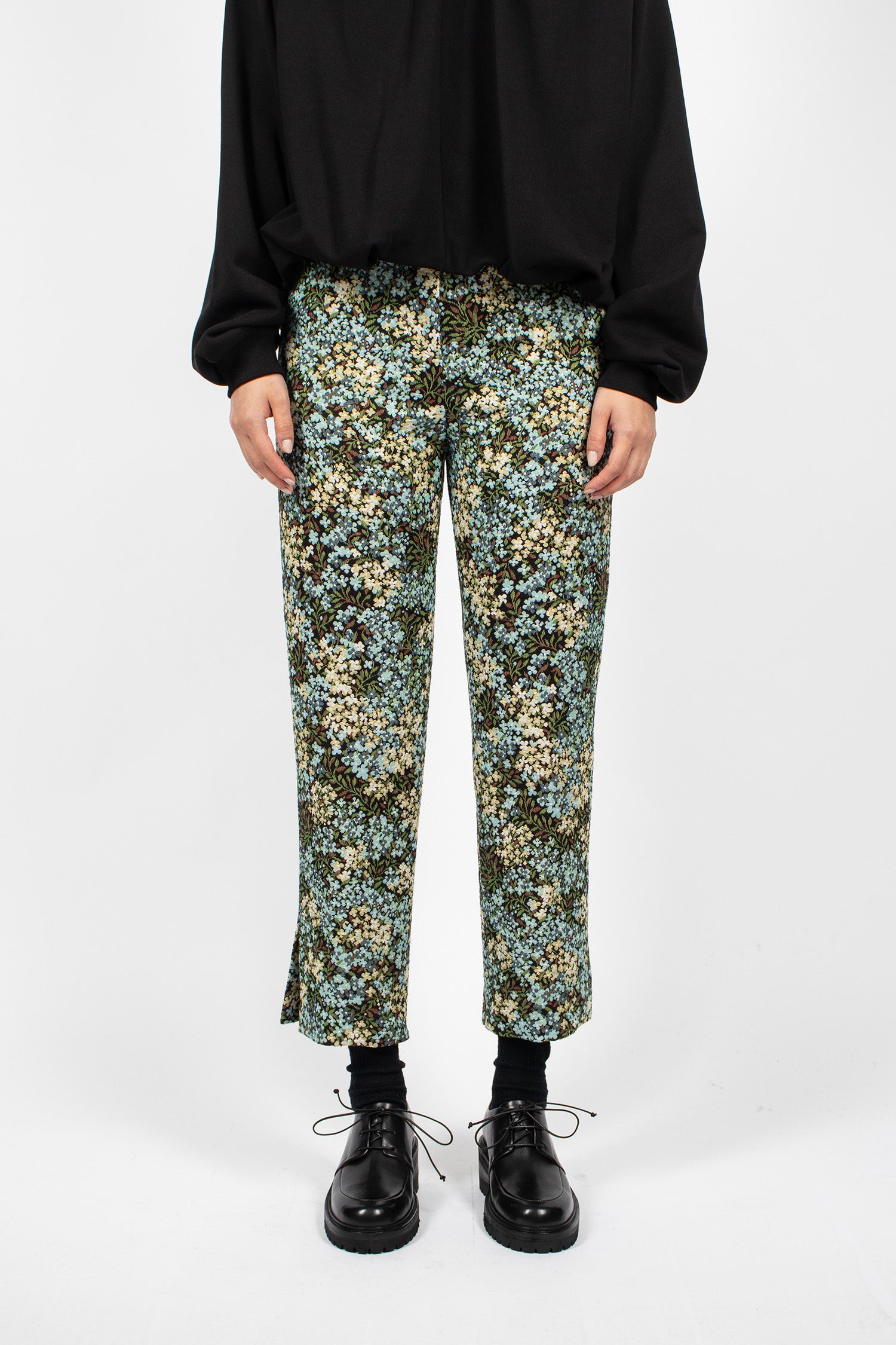 Tapered Floral Pants Sky
