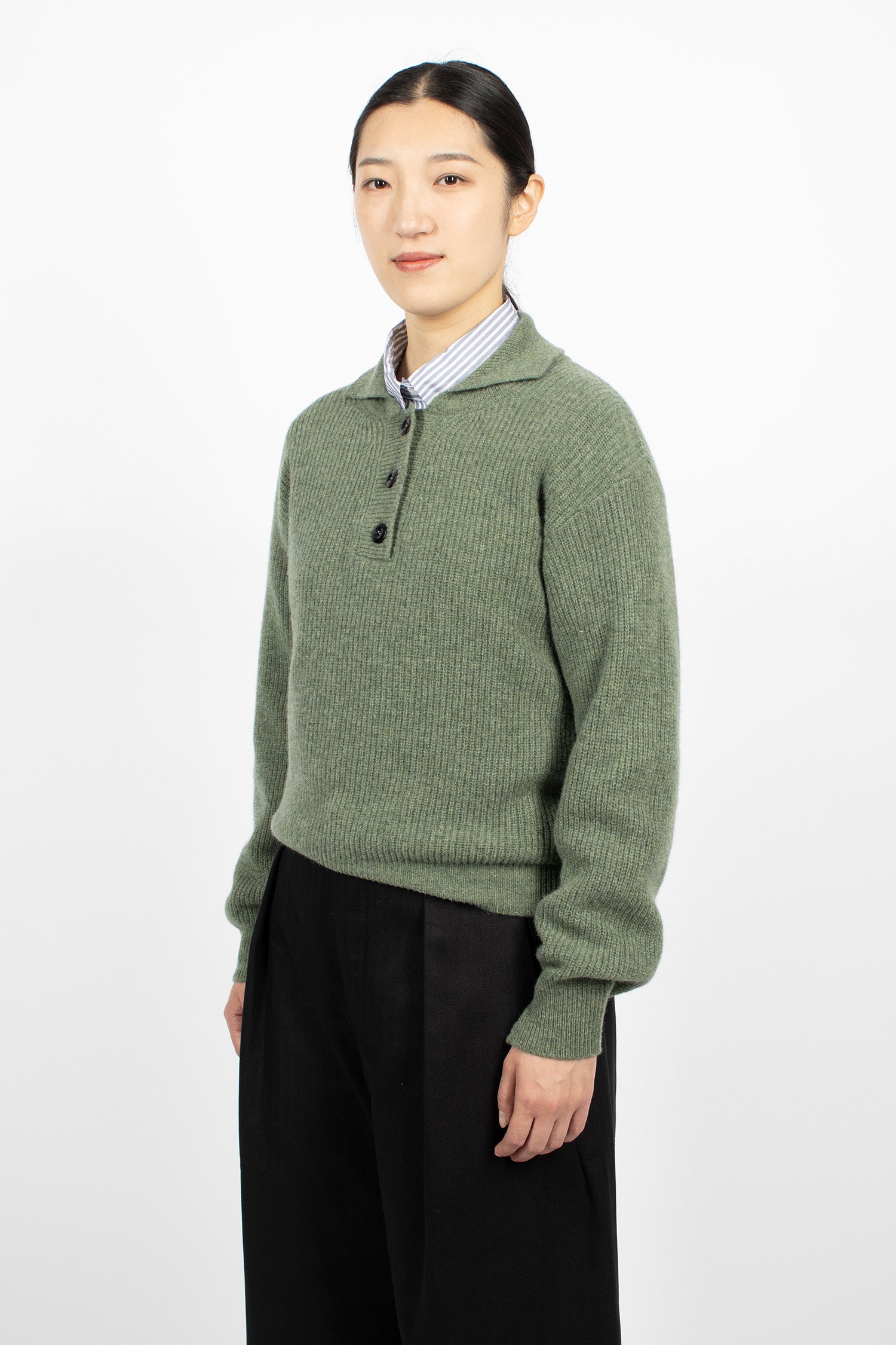 3 Button Polo Sage