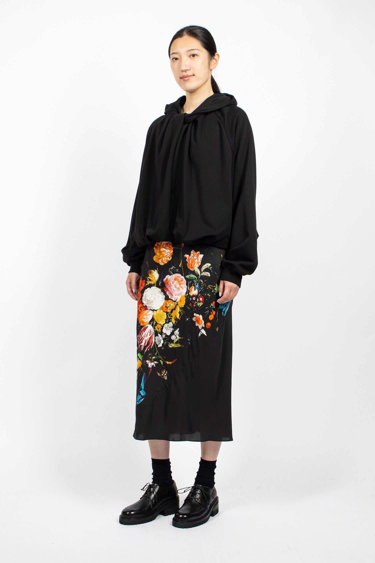 Satin Midi Skirt Dessin A