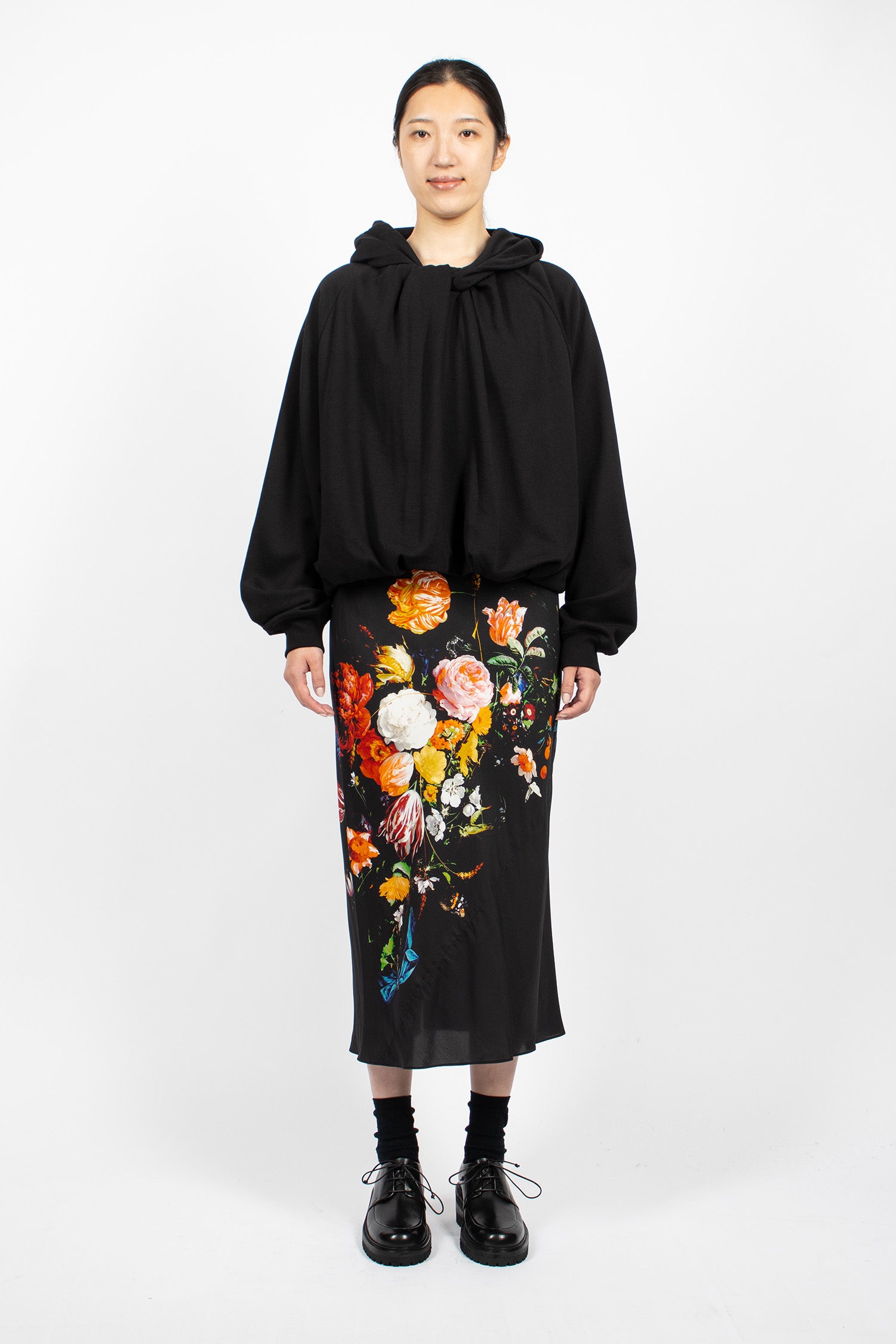 Satin Midi Skirt Dessin A