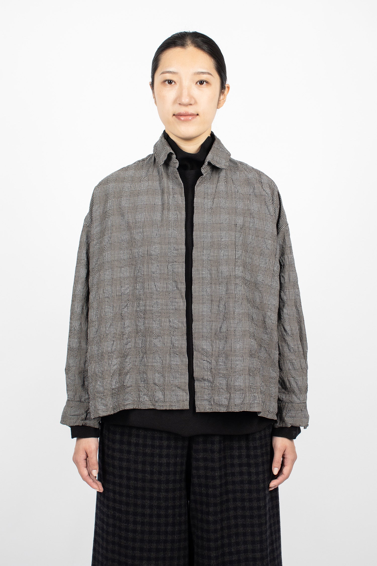 Boxy Reversible Shirt Mix Brown