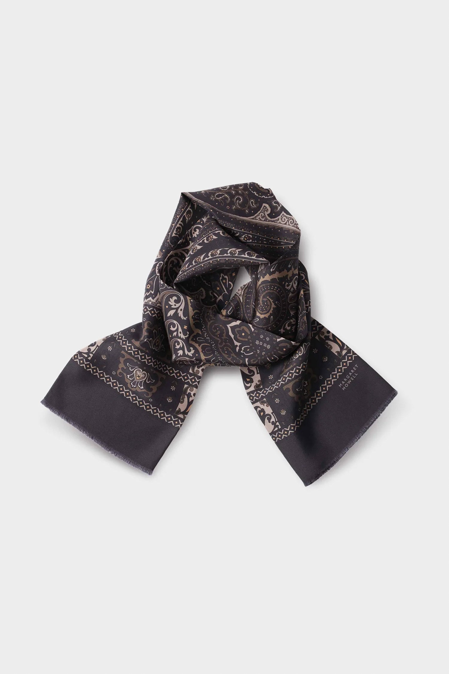 Paisley Silk Scarf Indigo/Turmeric
