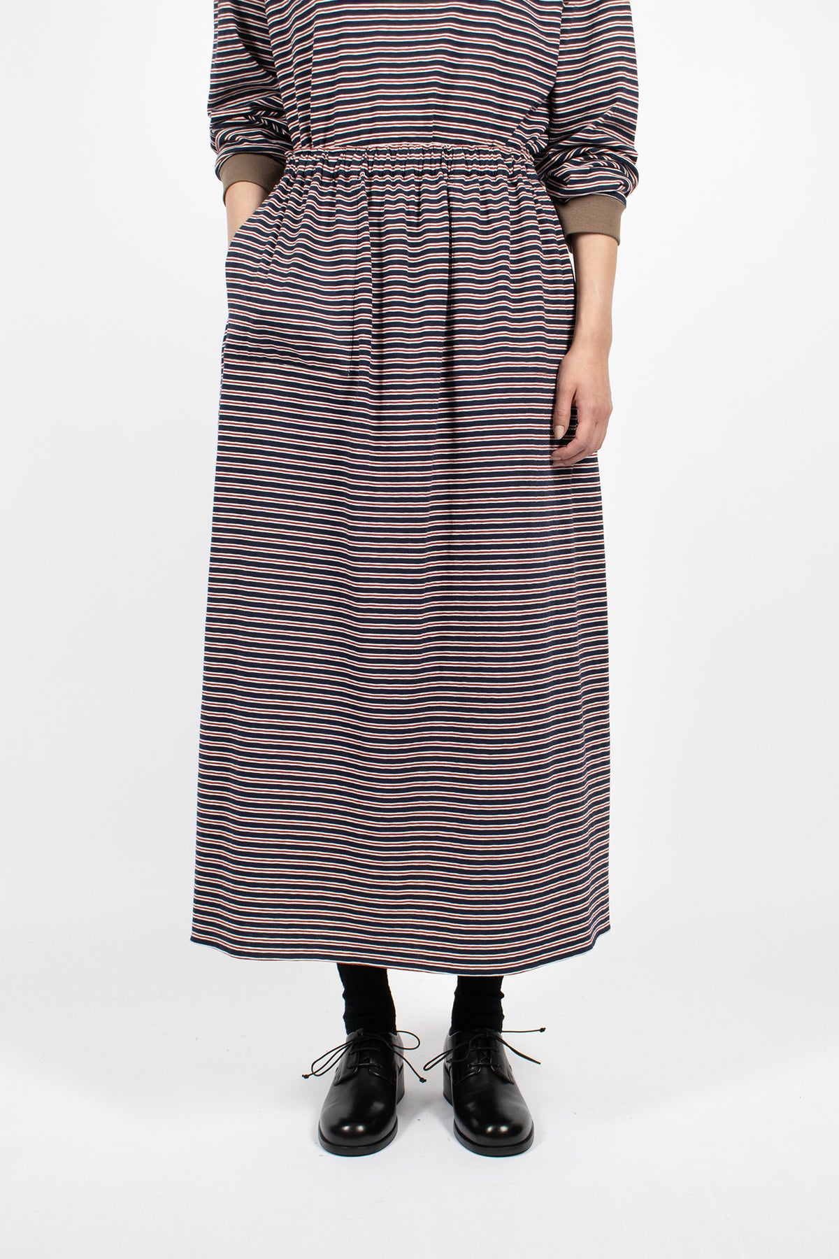 Oma Skirt Navy/Red Stripe