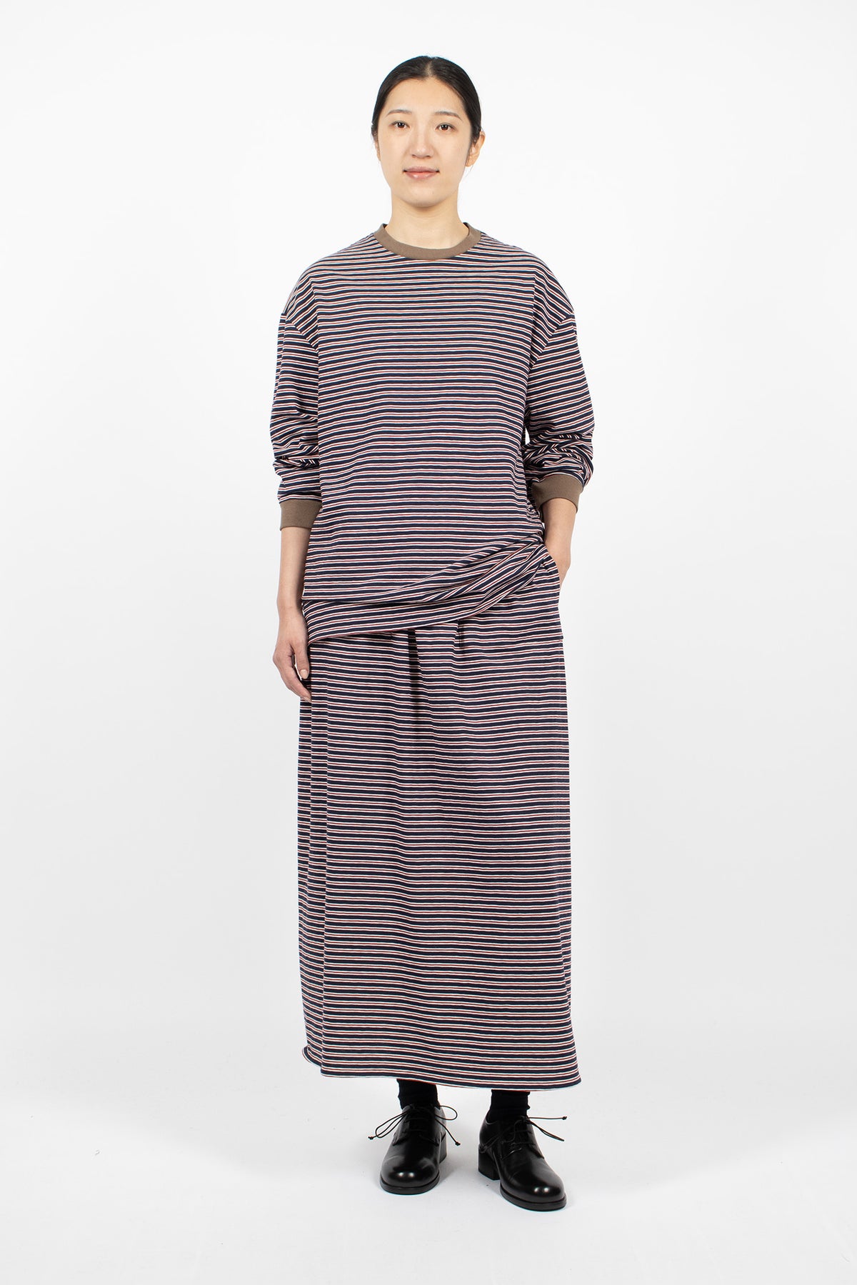 Oma Skirt Navy/Red Stripe