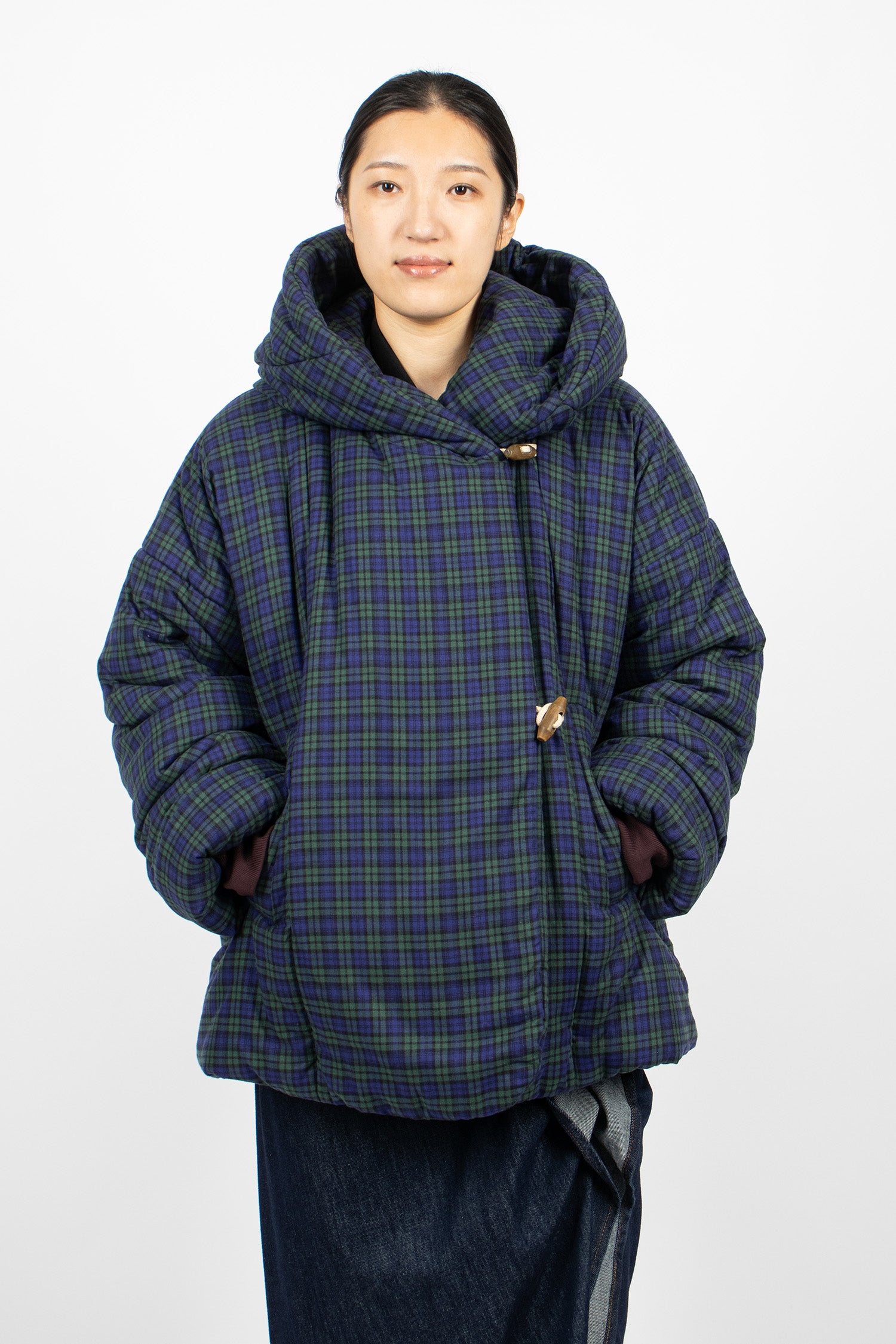 Flannel Puffer Jacket Green