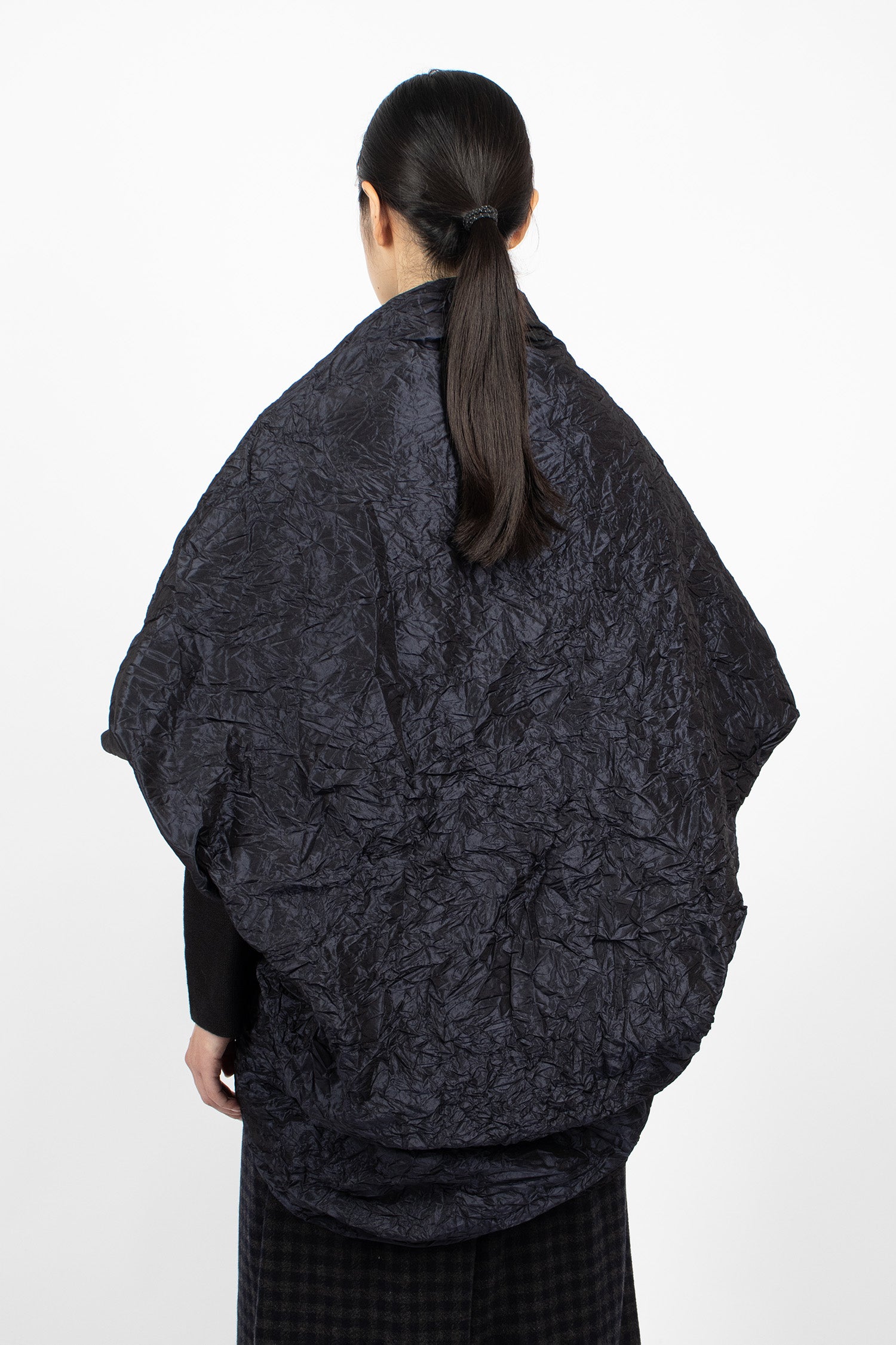 Wrap Silk Shawl Navy Blue