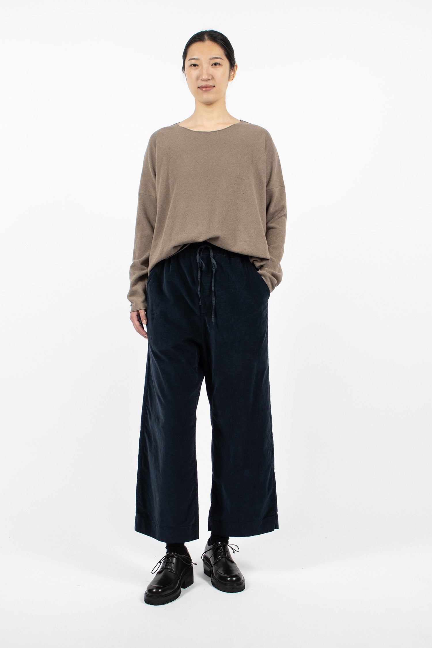 23273 Wide&Long Trousers V Navy
