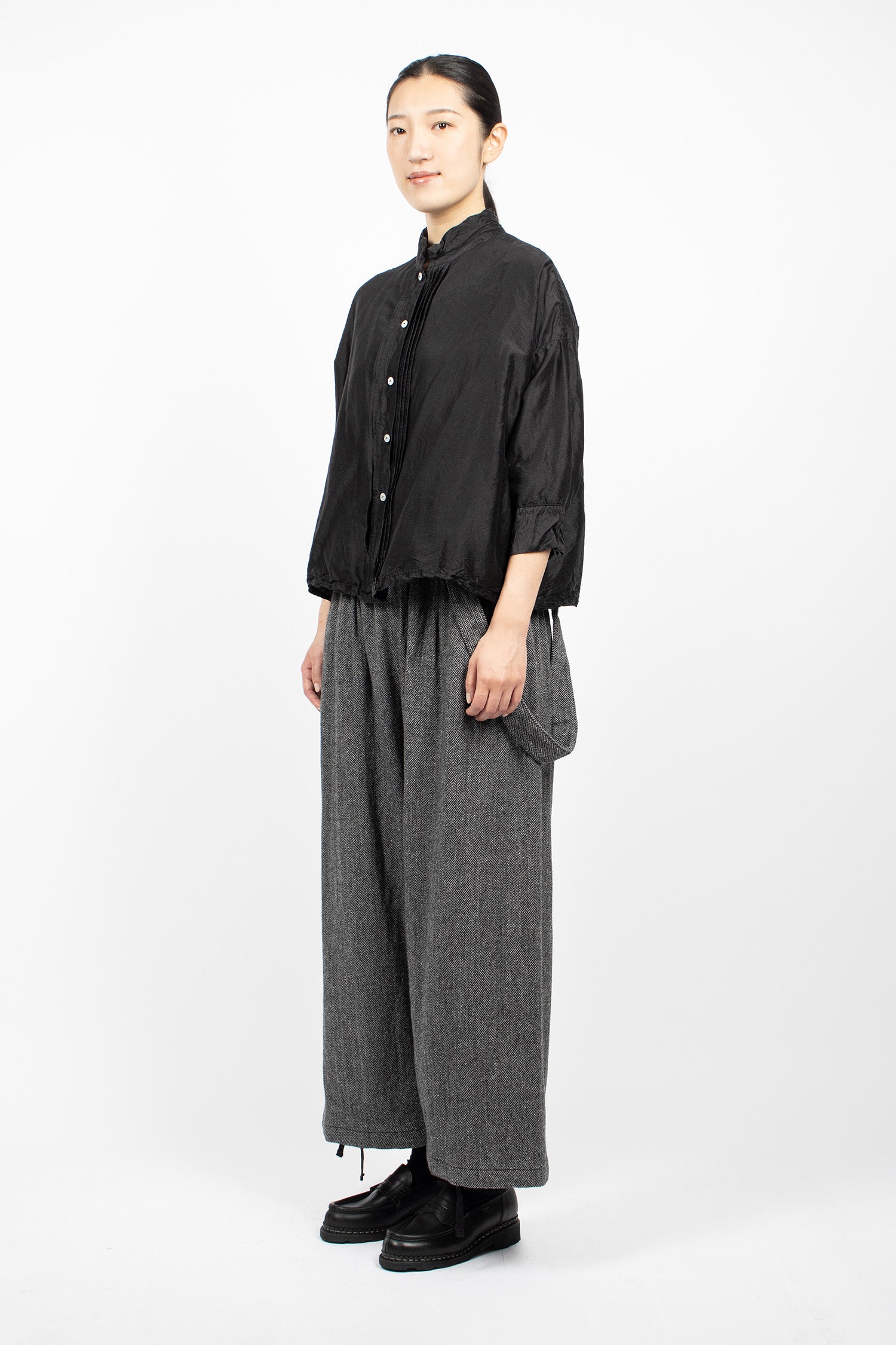 Balloon Pants Grey Herringbone