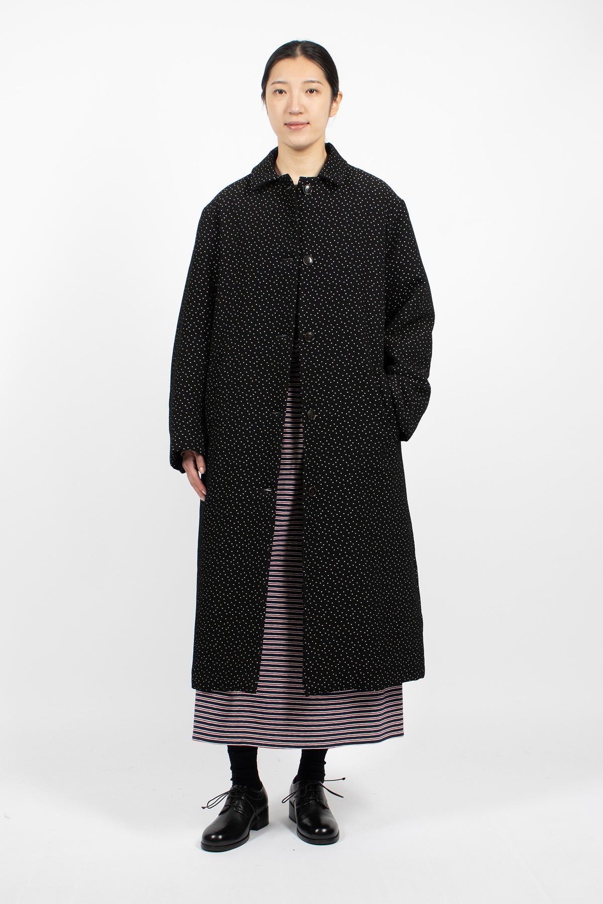 Tokio Puffer Coat Black Dot
