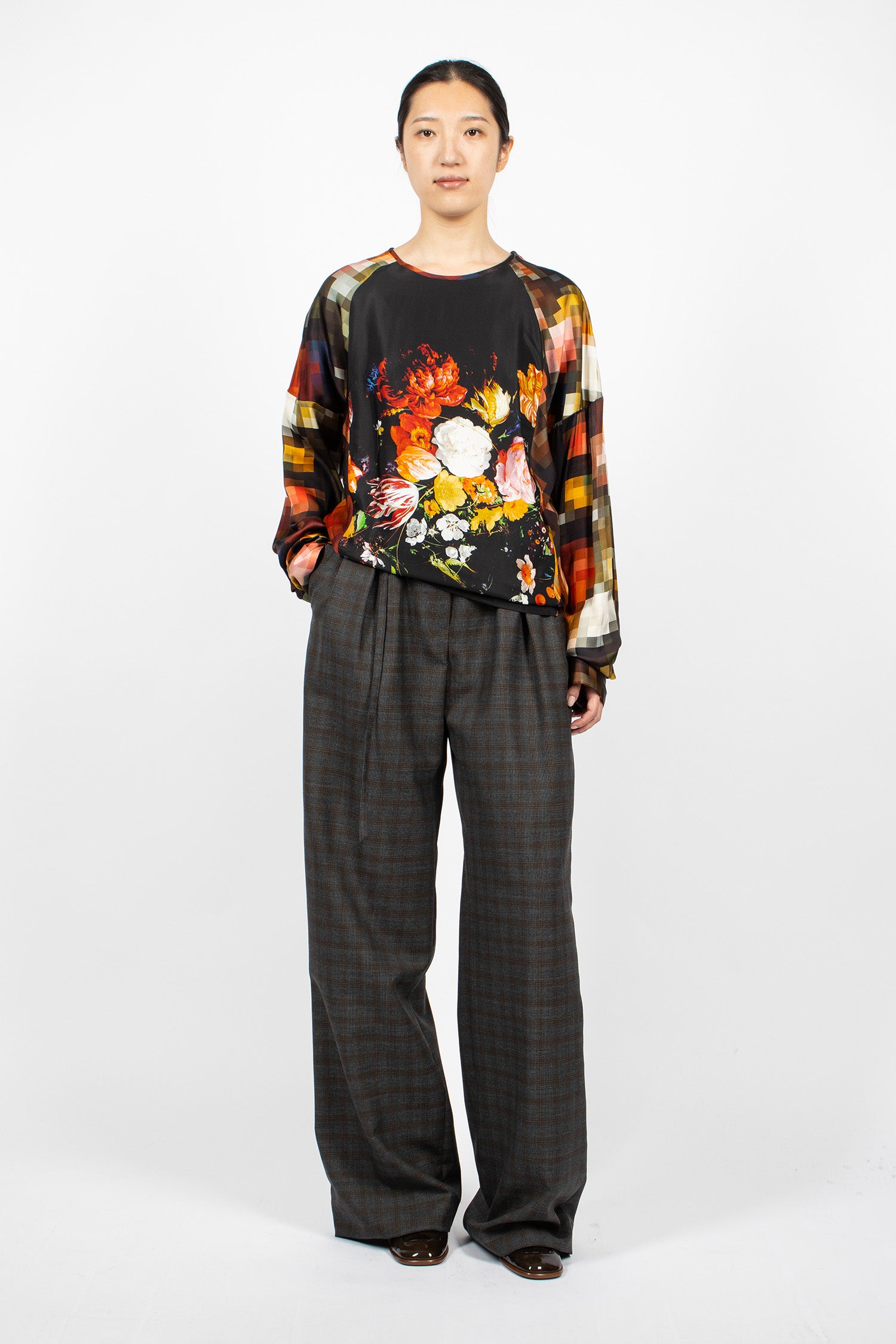 Floral Asymmetrical Top Dessin A