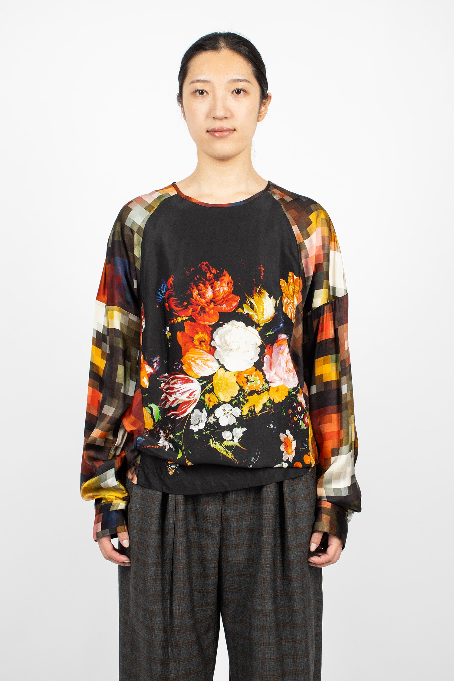 Floral Asymmetrical Top Dessin A