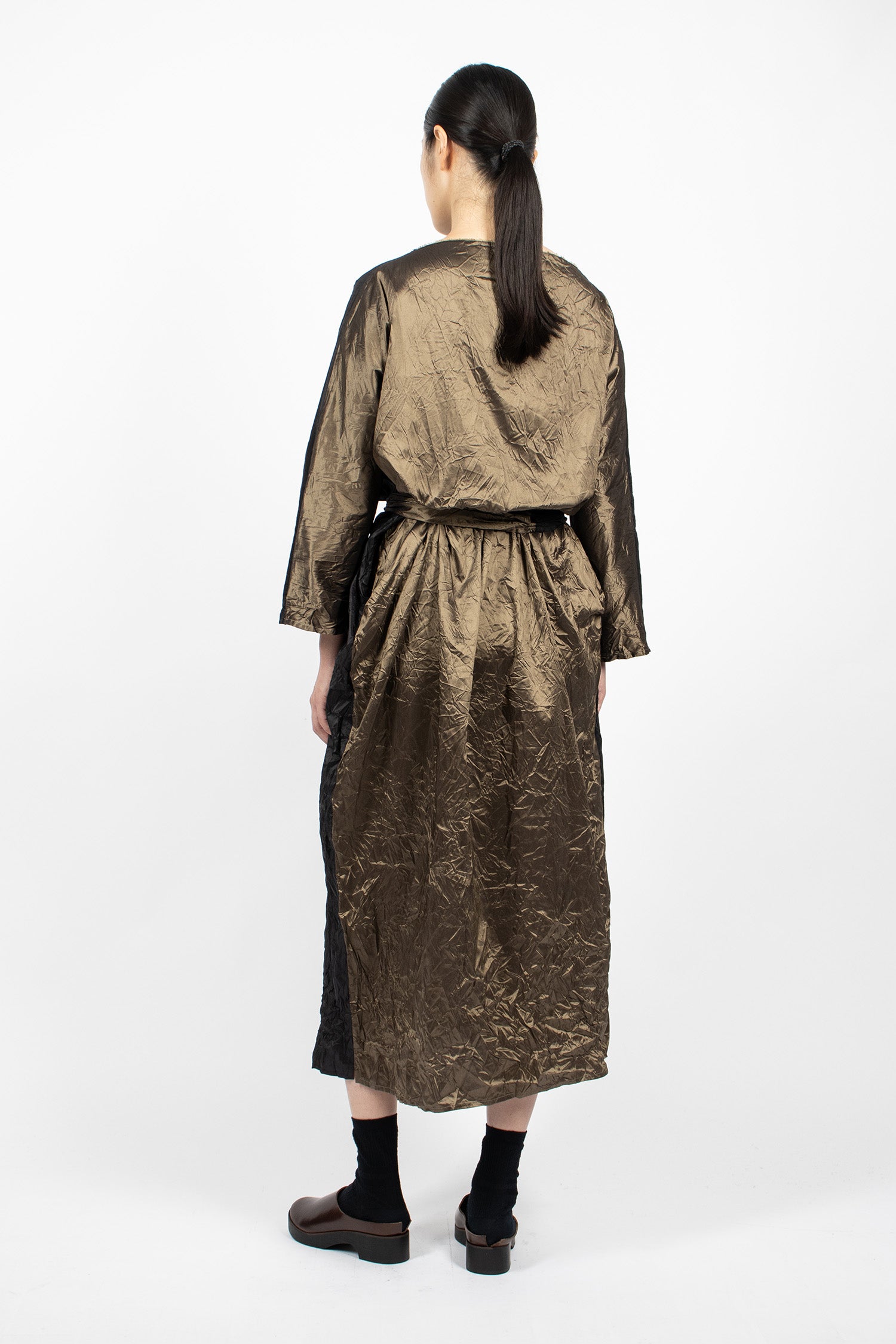 Lunedi Washed Dress Black/Bronze