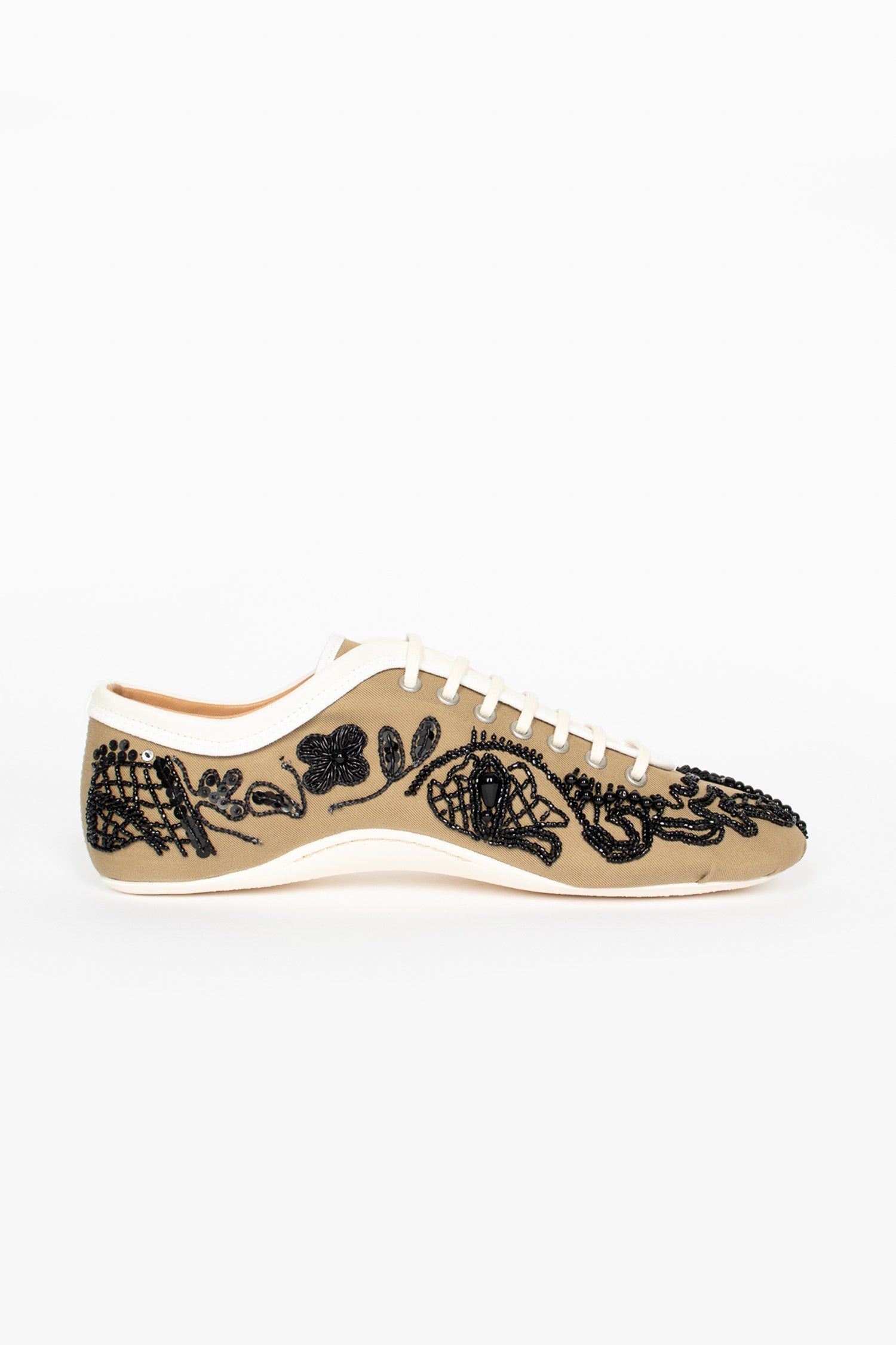 Embroidered Ballerina Sneaker Camel