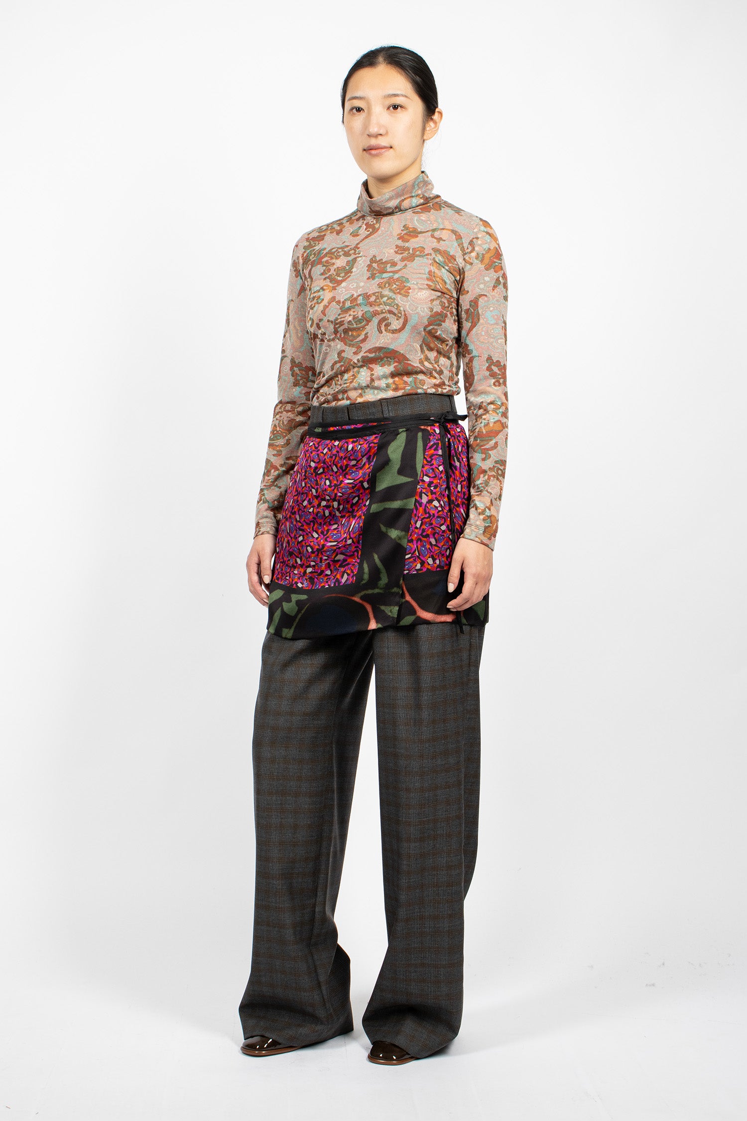 Printed Wrap Skirt Dessin A 1
