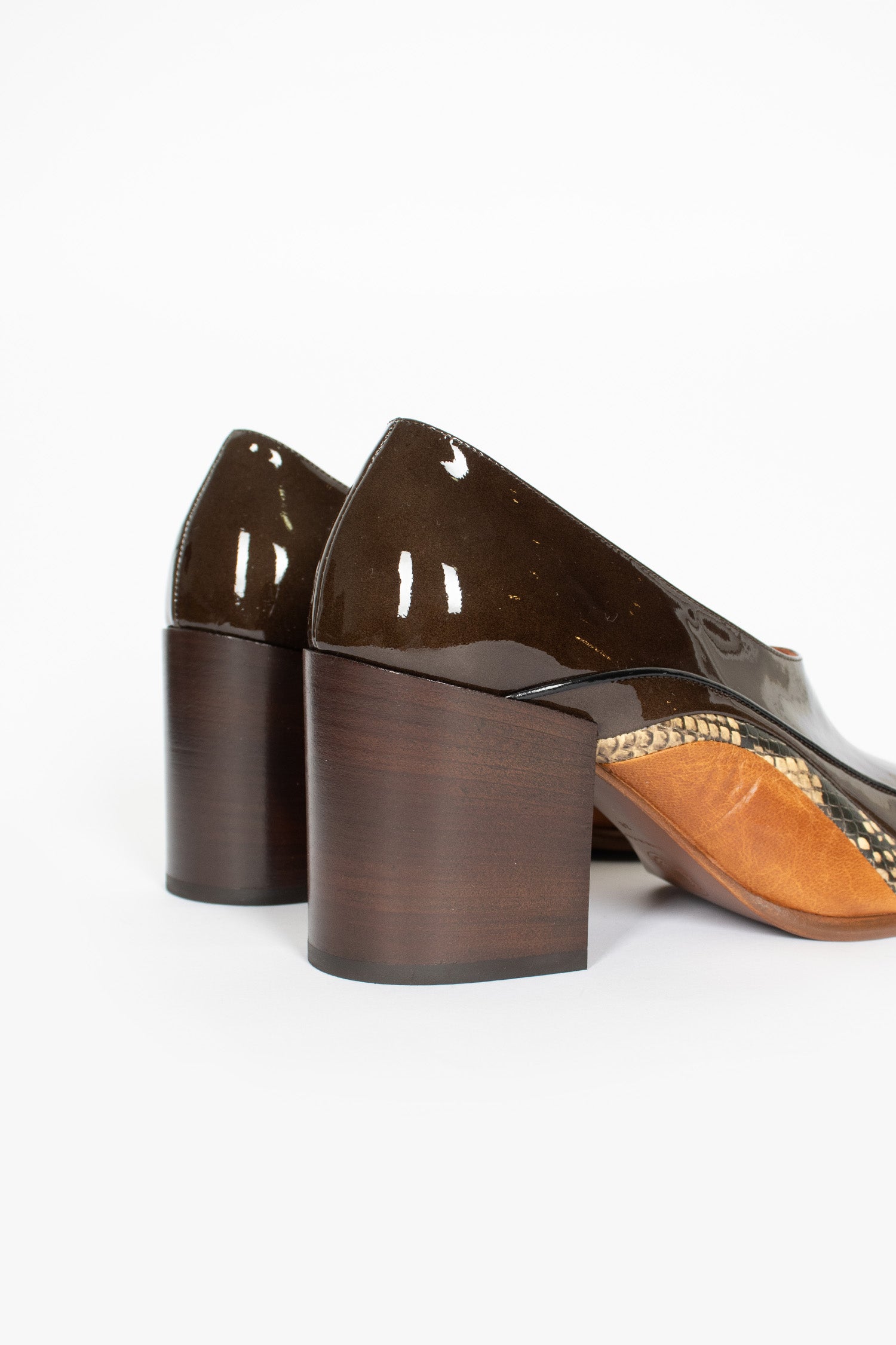 Patent Leather Heels Olive