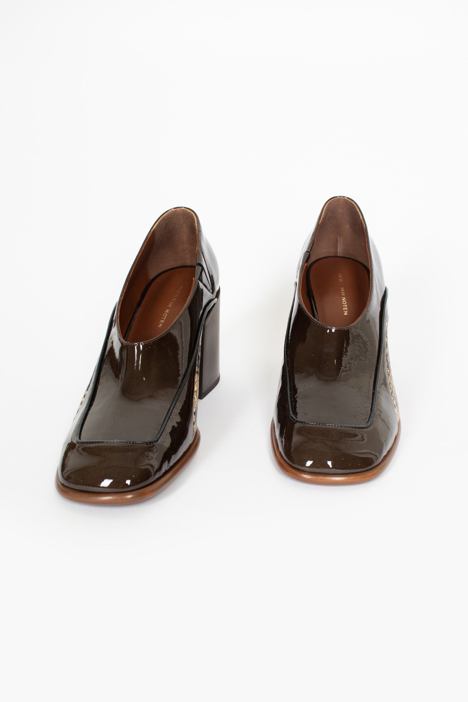Patent Leather Heels Olive