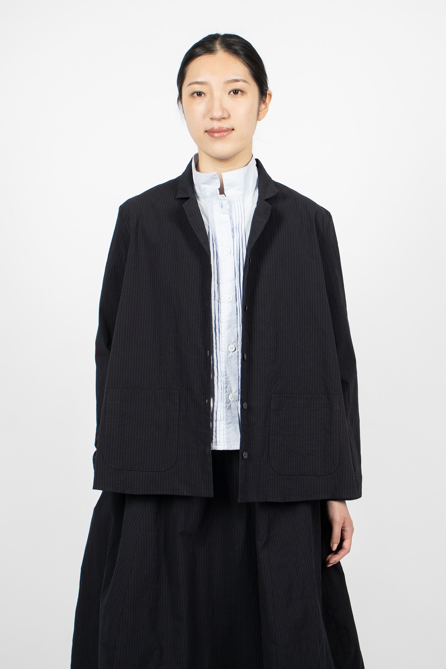 Jenny Shirt Black Navy Stripe