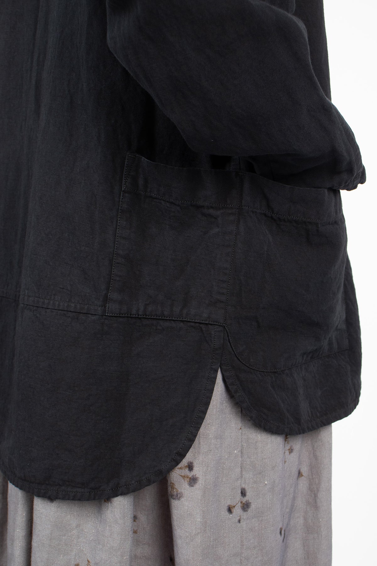 Linen Blend Twill Blouson Dark Charcoal