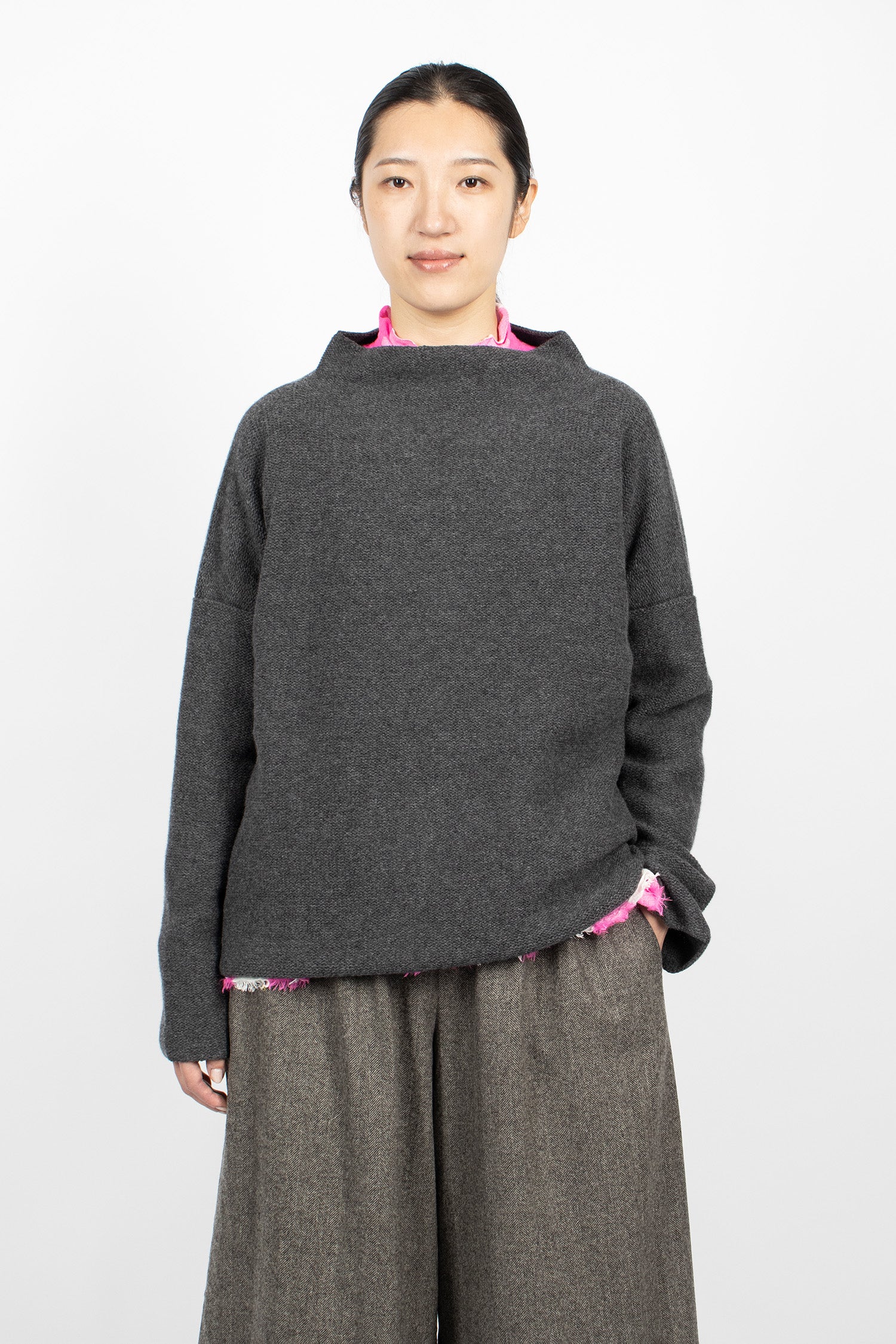Lupetto Knit High Neck Sweater Anthracite