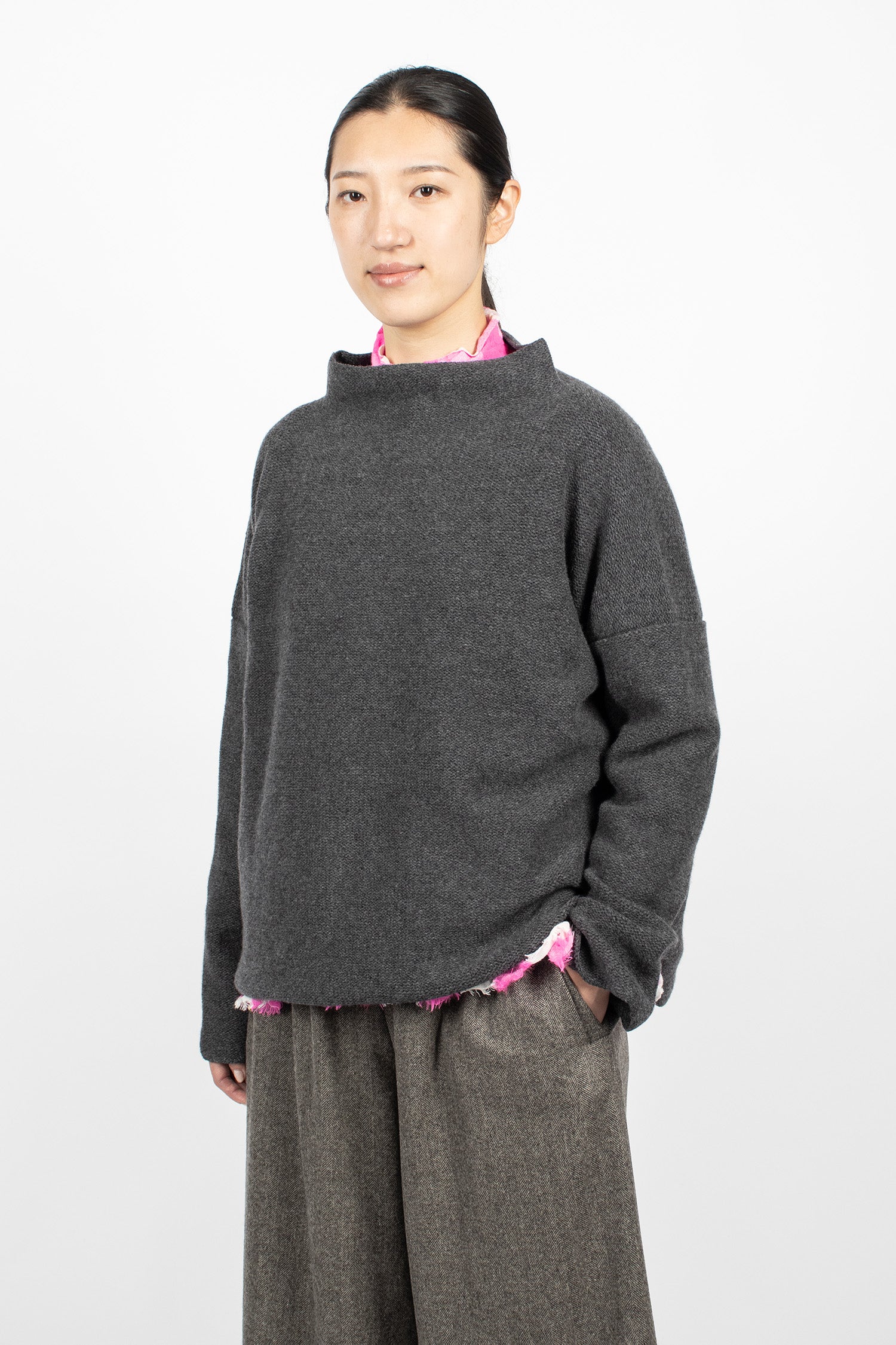 Lupetto Knit High Neck Sweater Anthracite