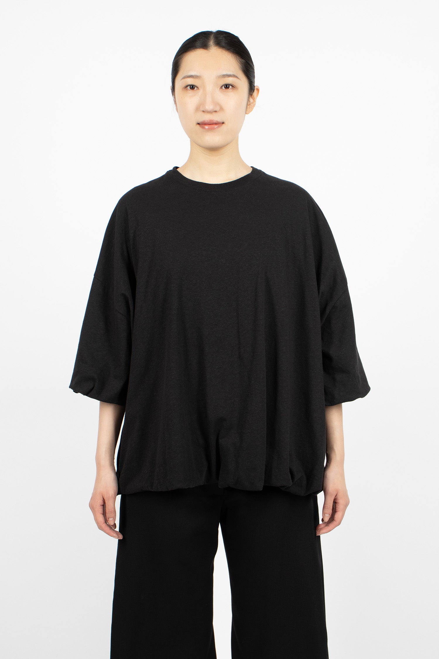 Gathered Logo T-Shirt Black