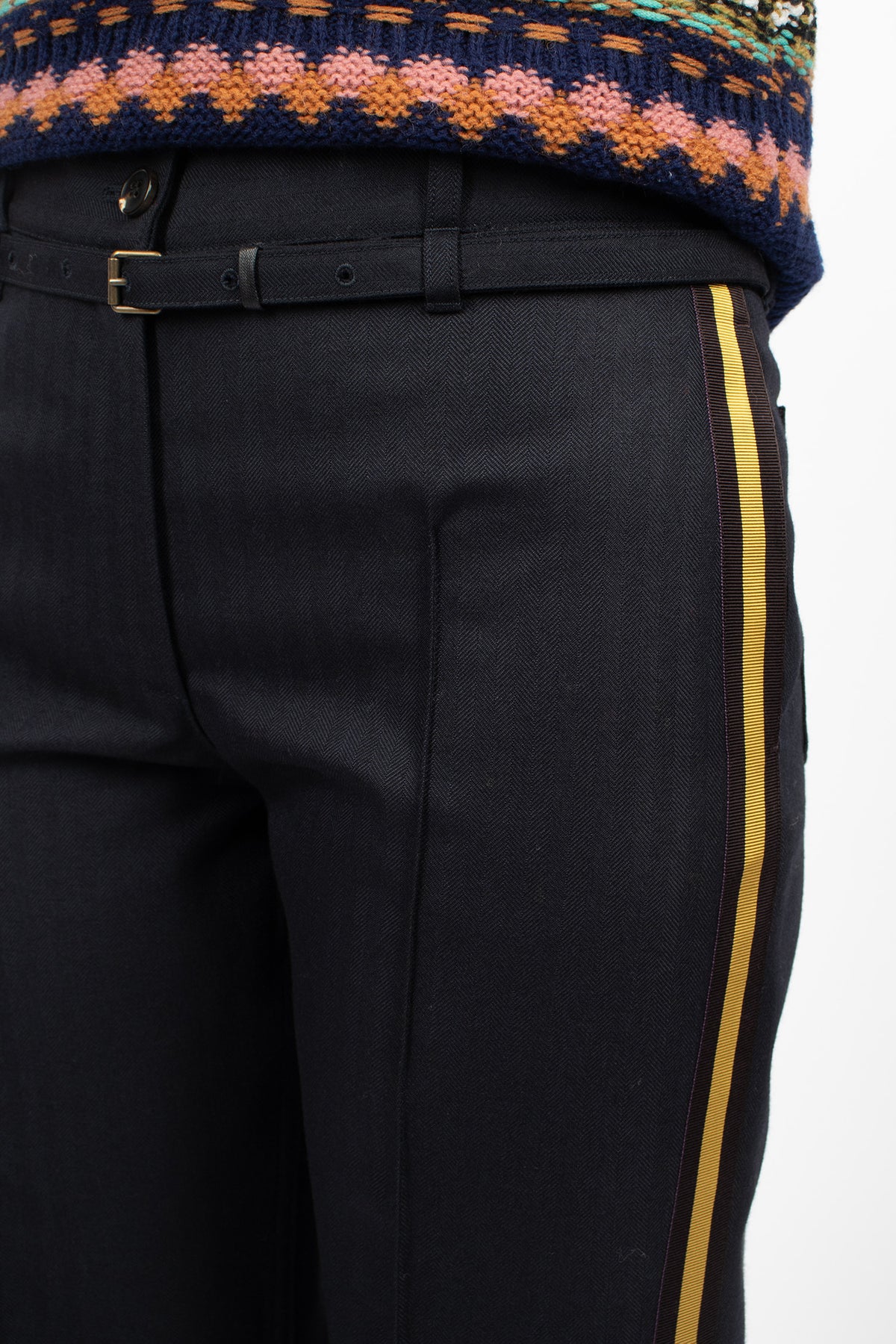Slim Leg Wool Pants Navy