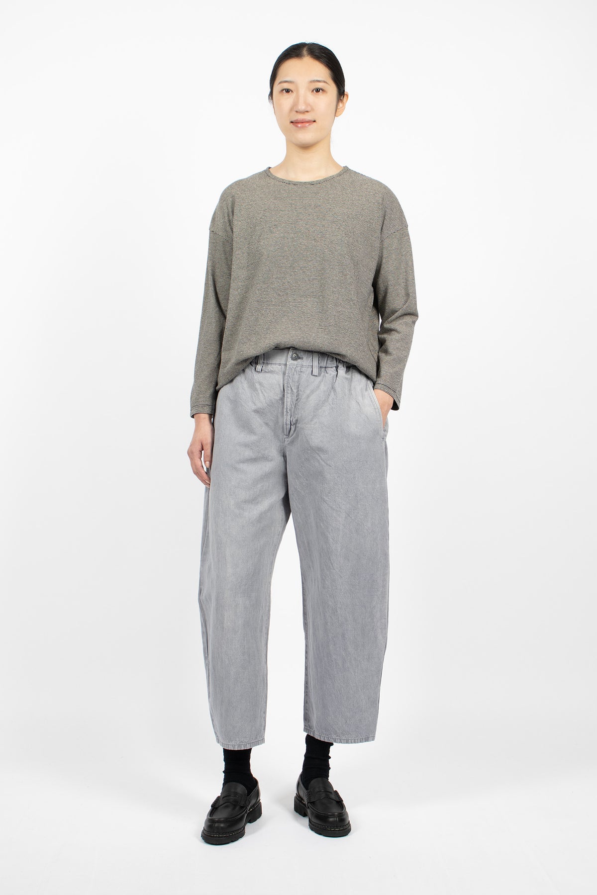 Tie-Dye Wide Dart Pants Grey Blue