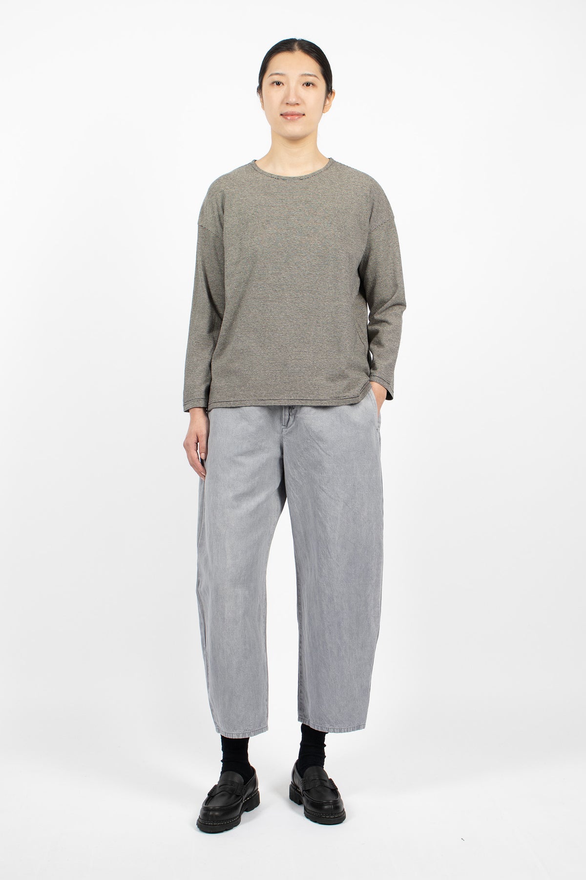 Tie-Dye Wide Dart Pants Grey Blue
