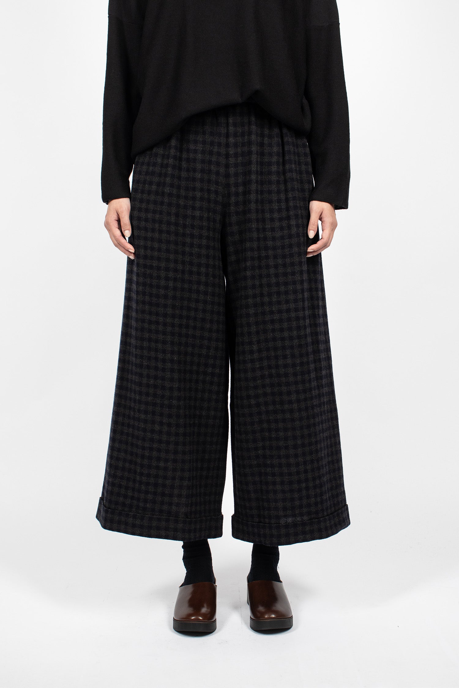 Wide Pyjama Trousers Navy Blue/Anthracite
