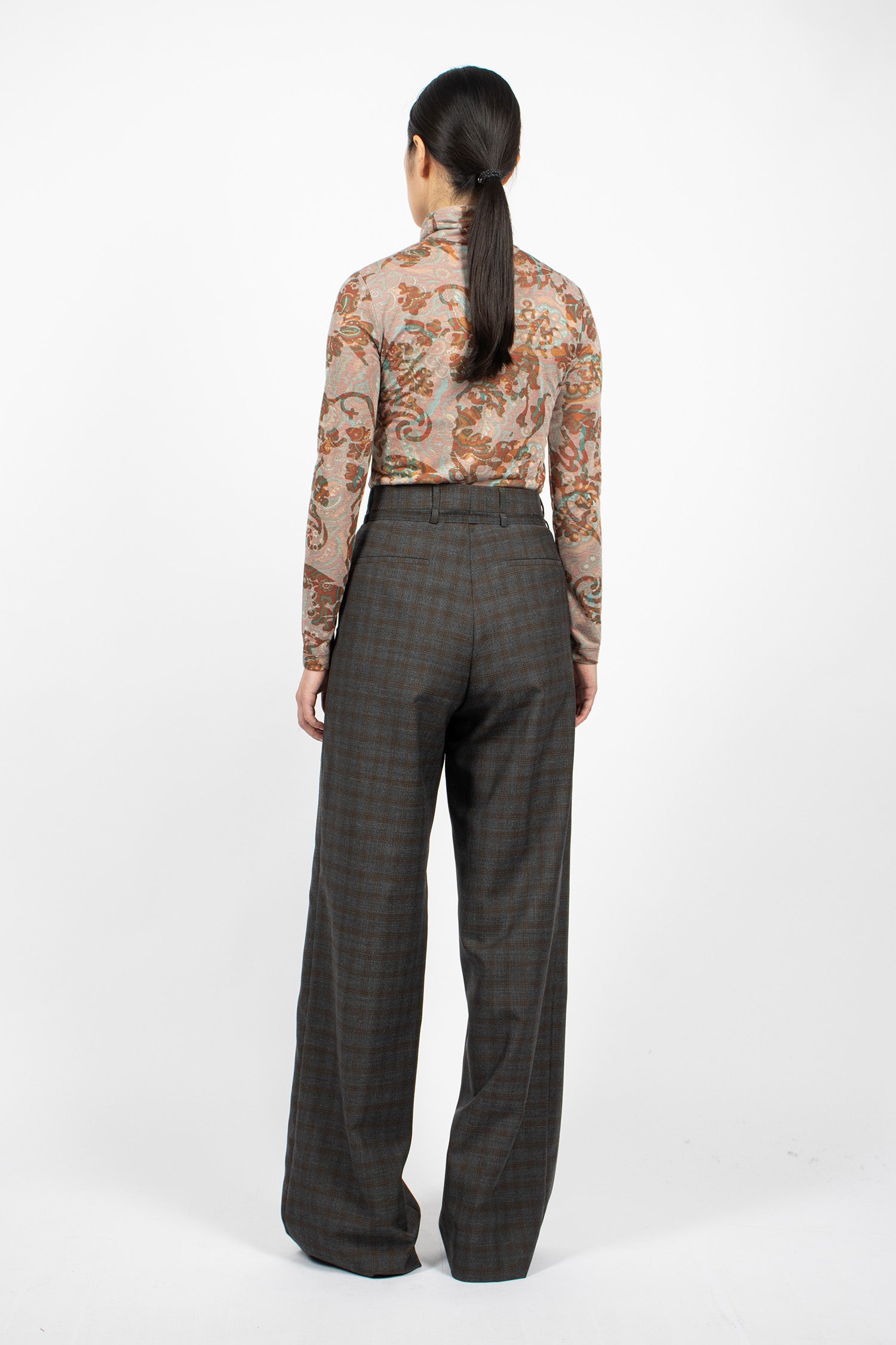 Belted Wool Pants Brown