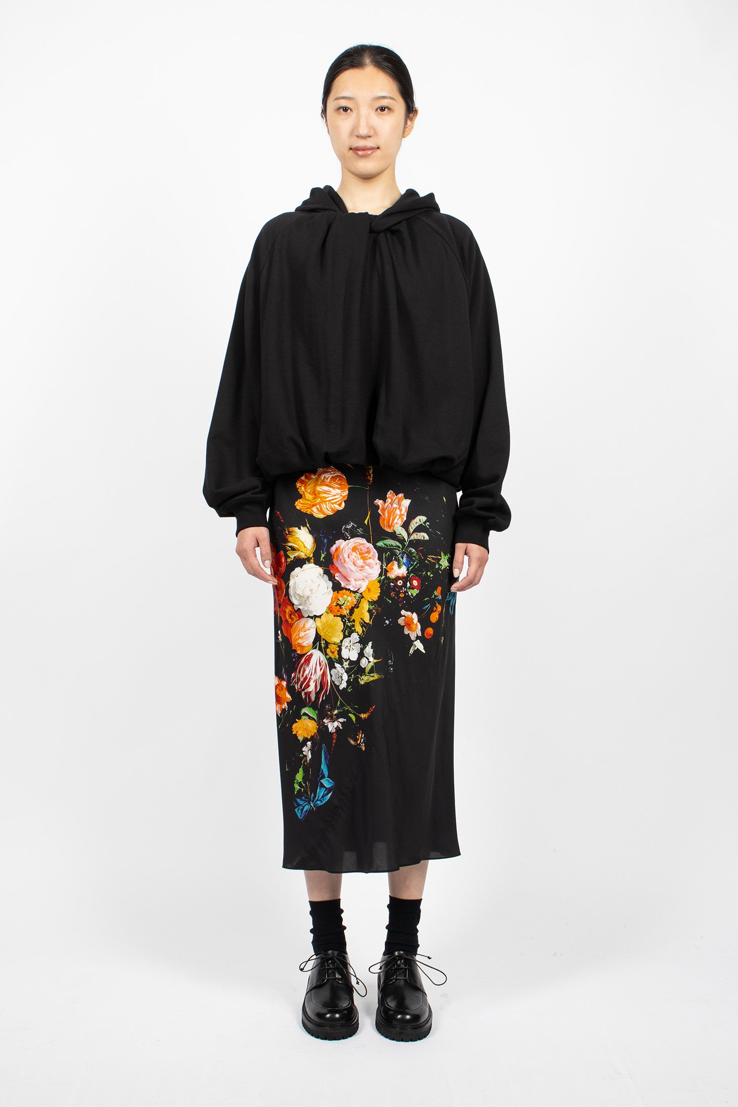 Satin Midi Skirt Dessin A