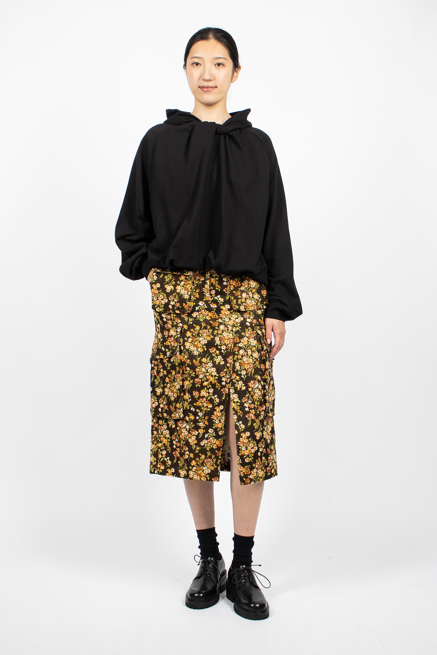 Floral Cargo Skirt Brown