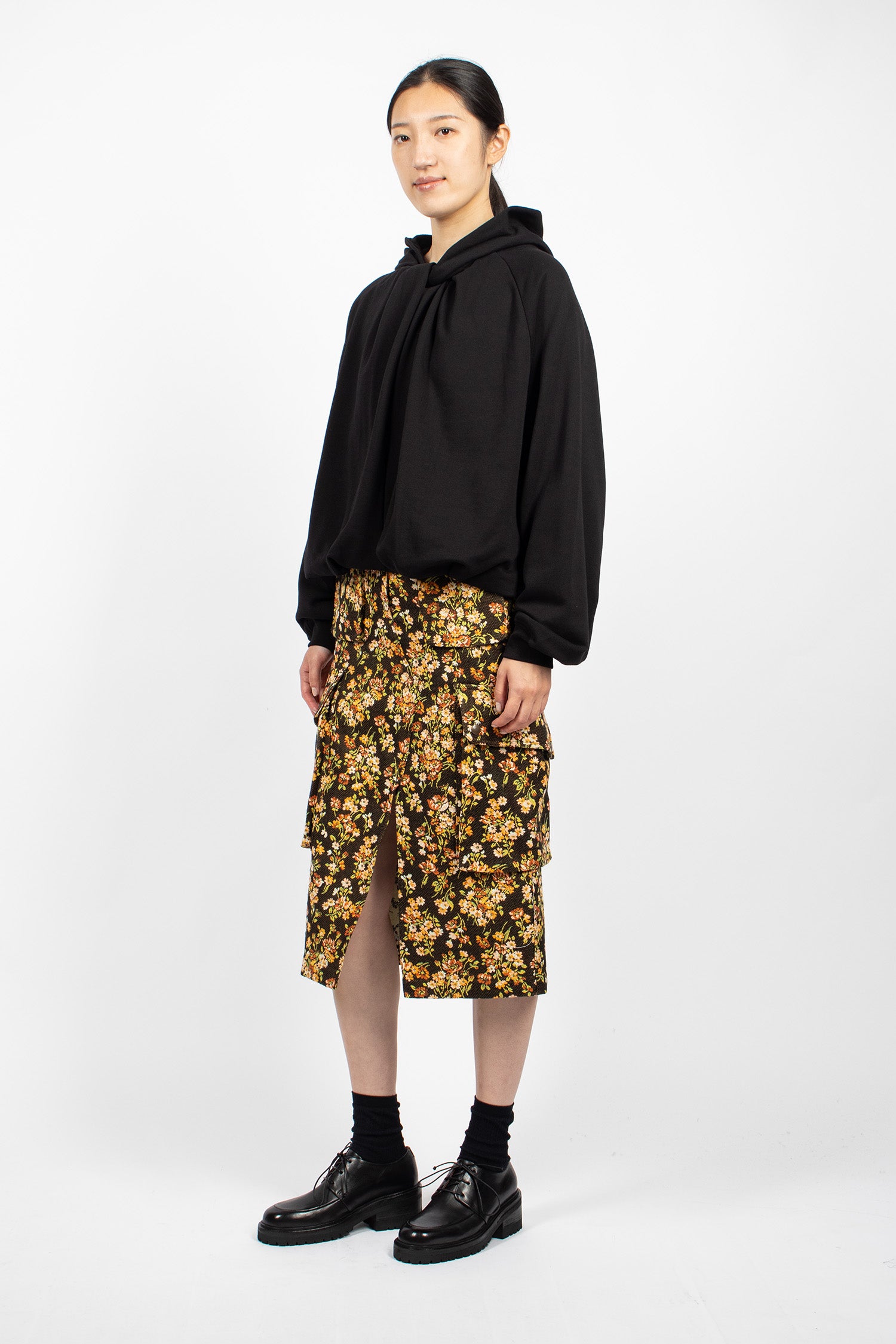 Floral Cargo Skirt Brown