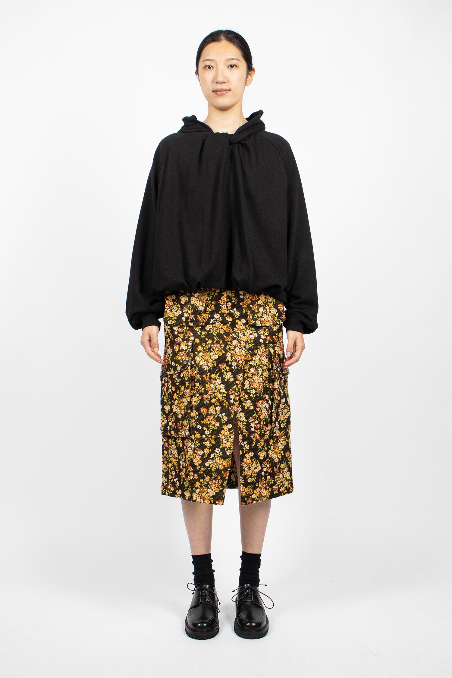 Floral Cargo Skirt Brown