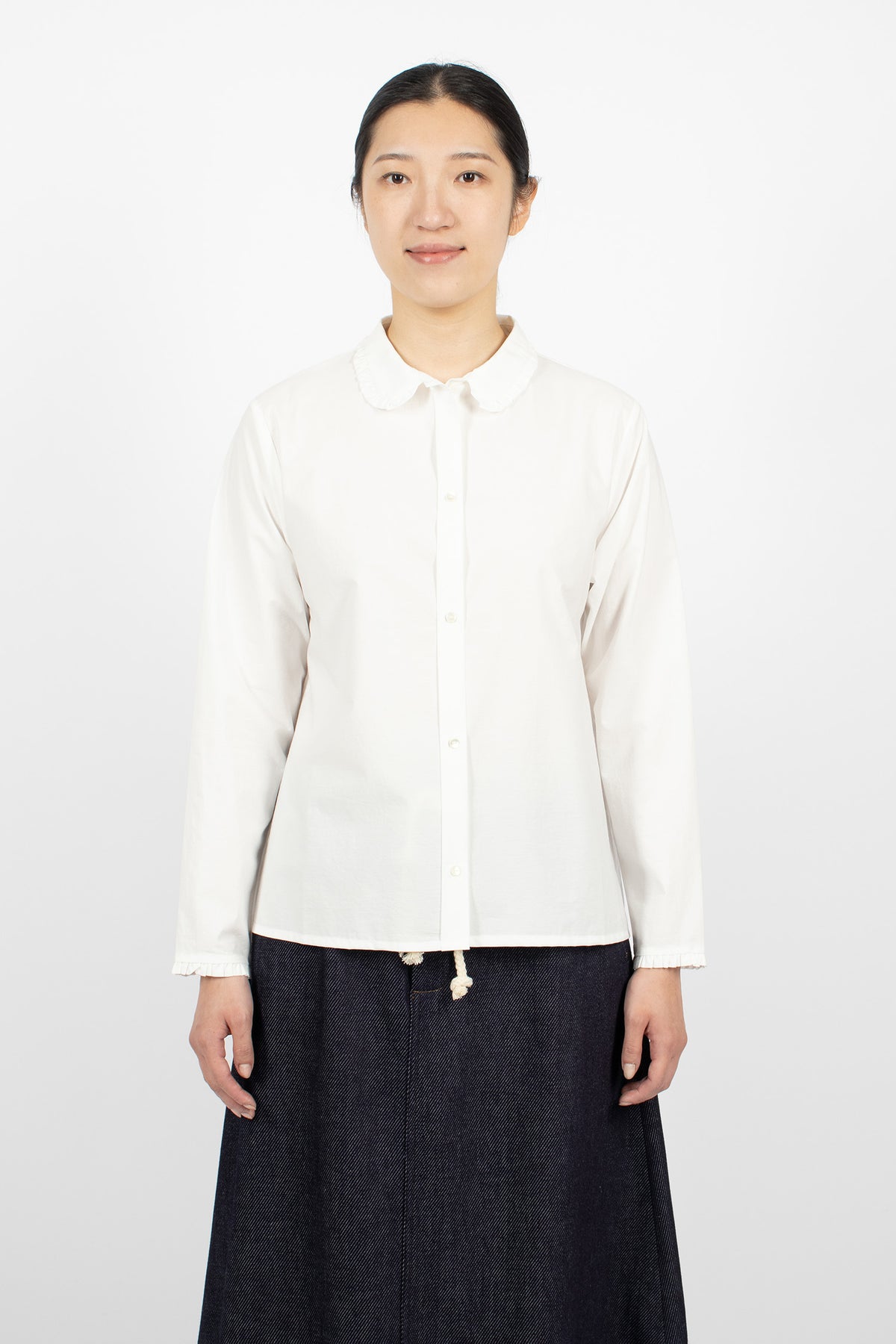 Ruffle Happy Shirt White