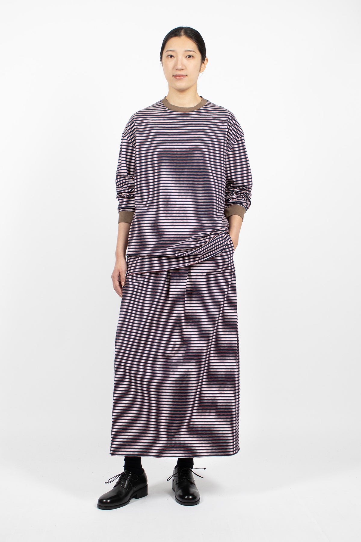 Oma Skirt Navy/Red Stripe