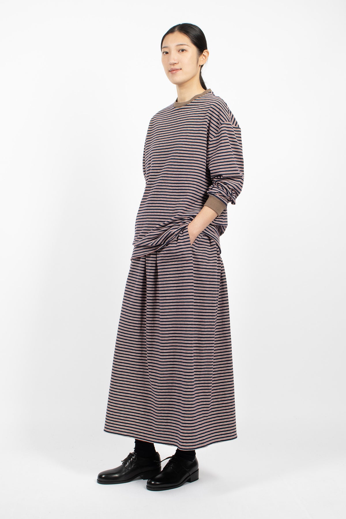 Oma Skirt Navy/Red Stripe