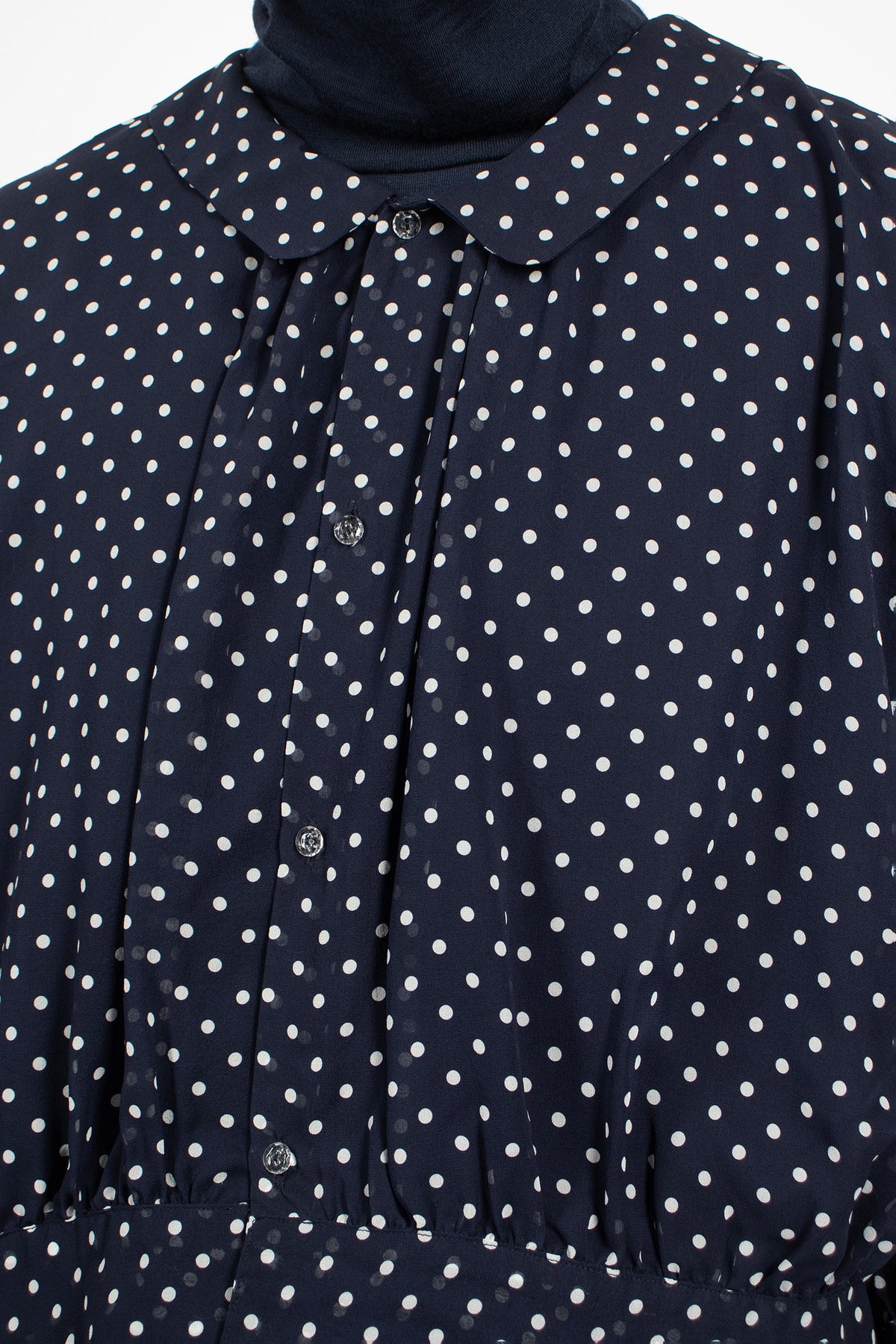 Collared Bolero Blouse Navy