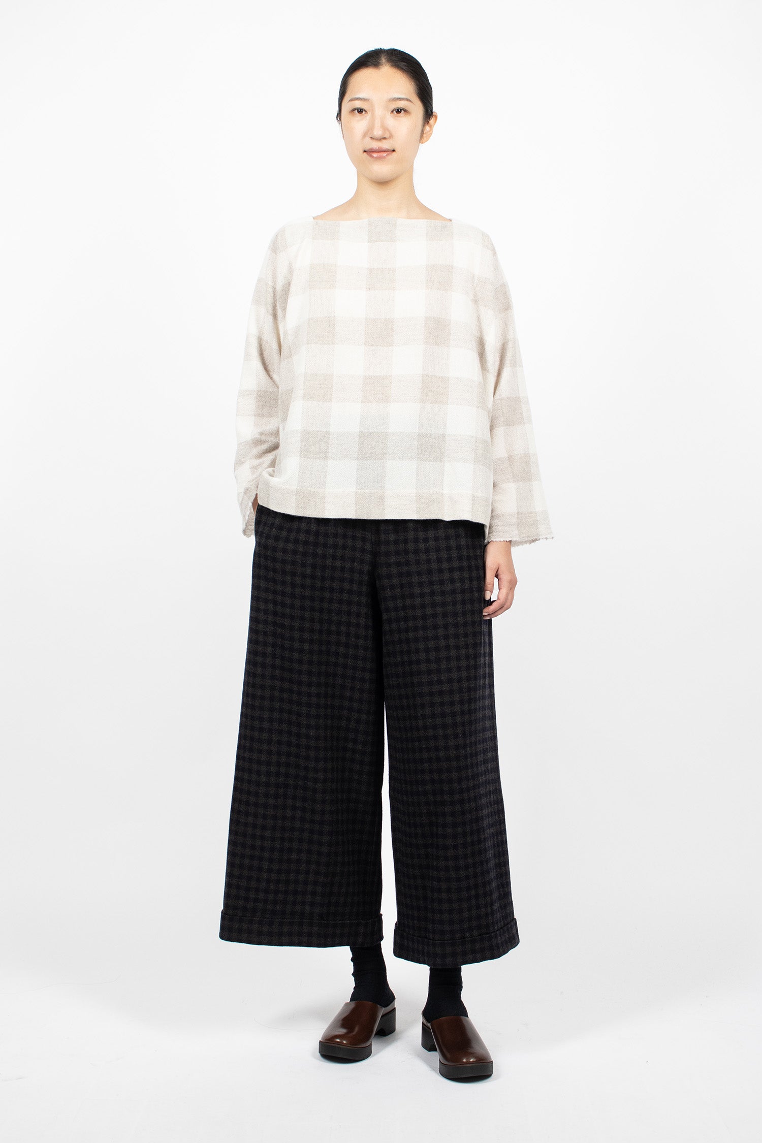 Square Cashmere Shirt Light Grey/Cream